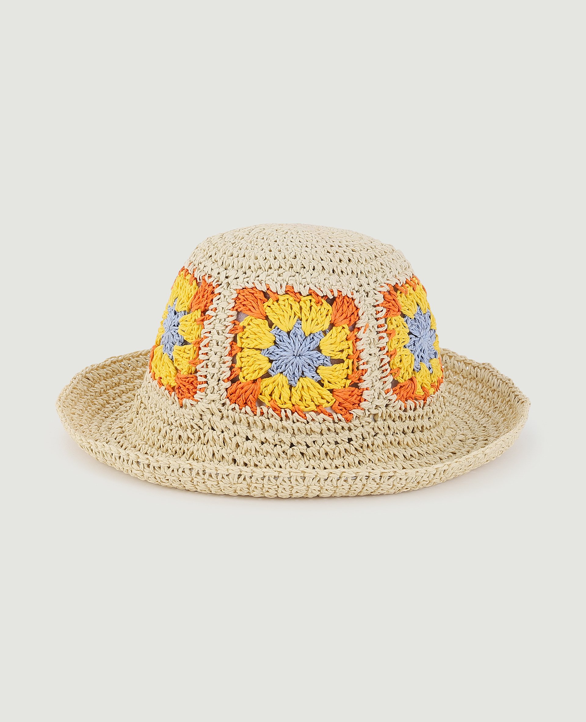 Chapeau en paille avec fleurs sable - Pimkie