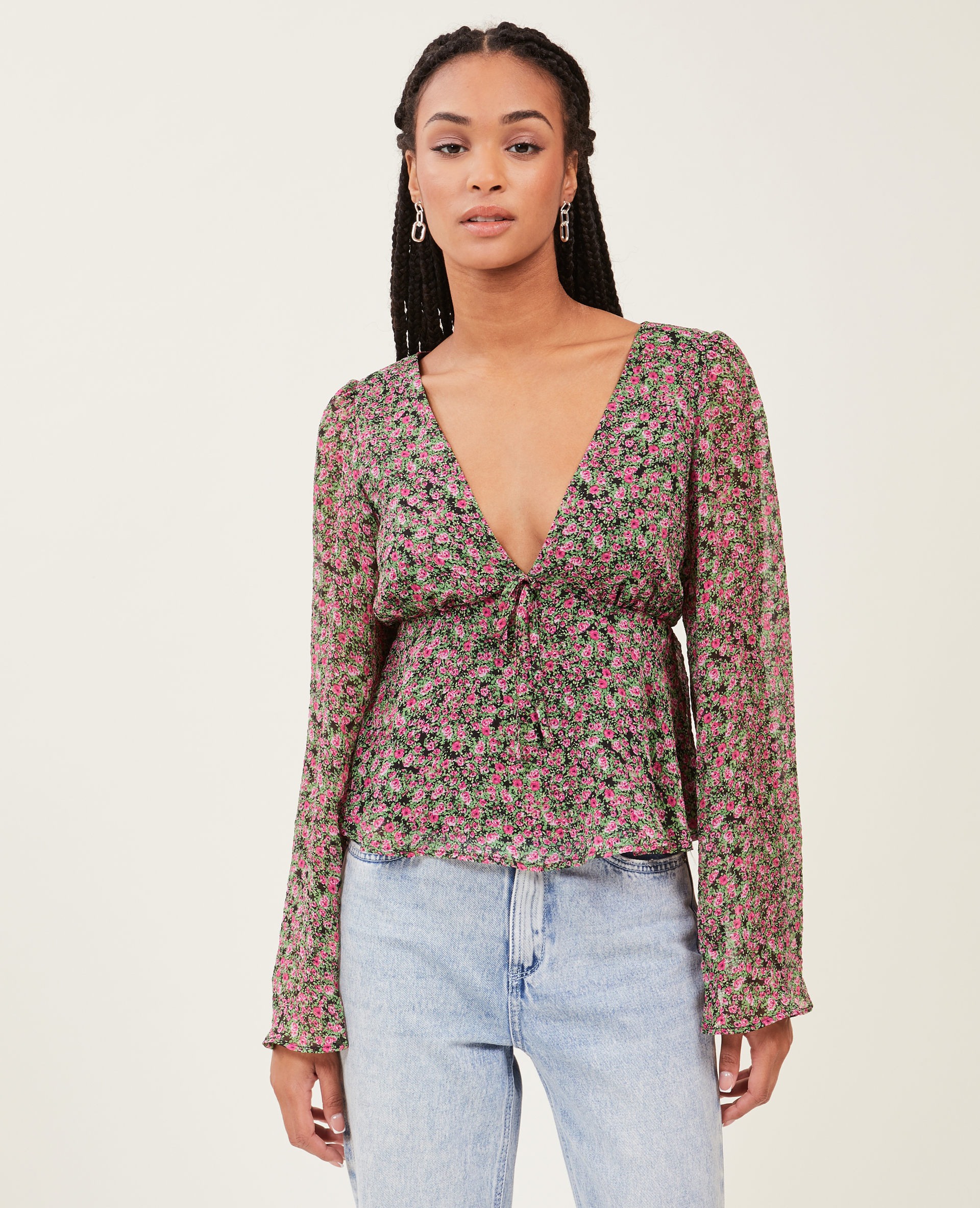 Blouse en tissu léger rose - Pimkie