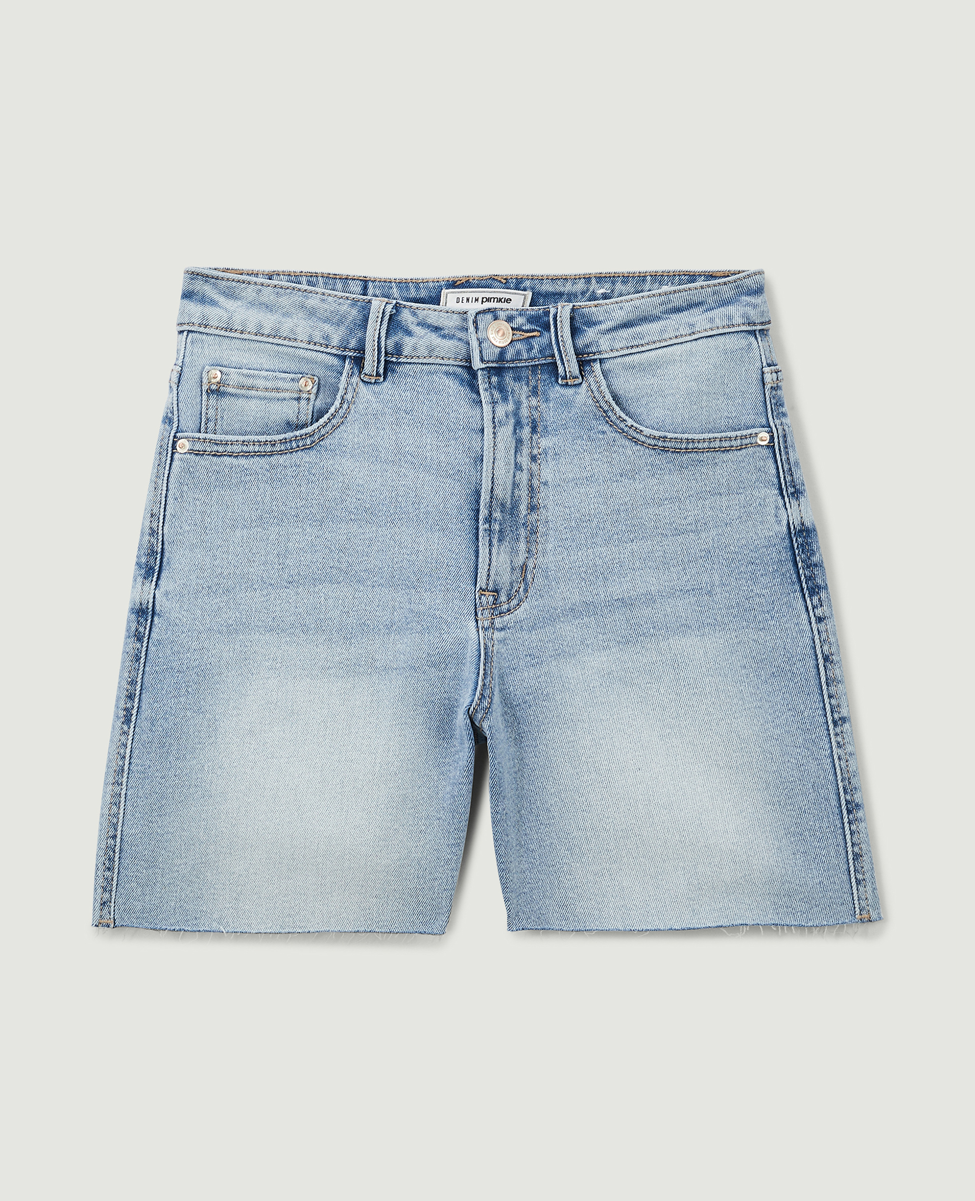 Bermuda en jean raw cut bleu clair - Pimkie