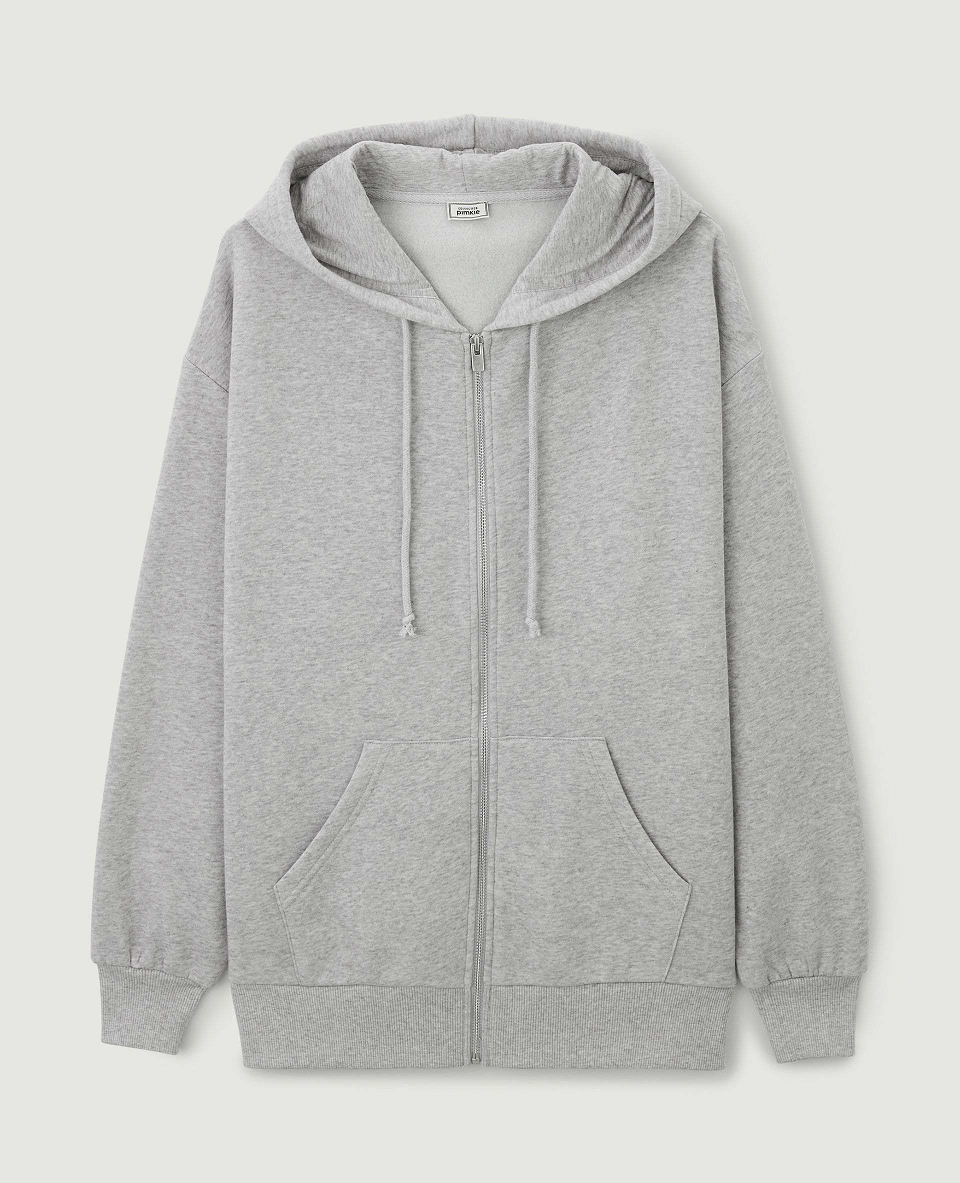 Sweat zippé oversize avec capuche gris chiné - Pimkie