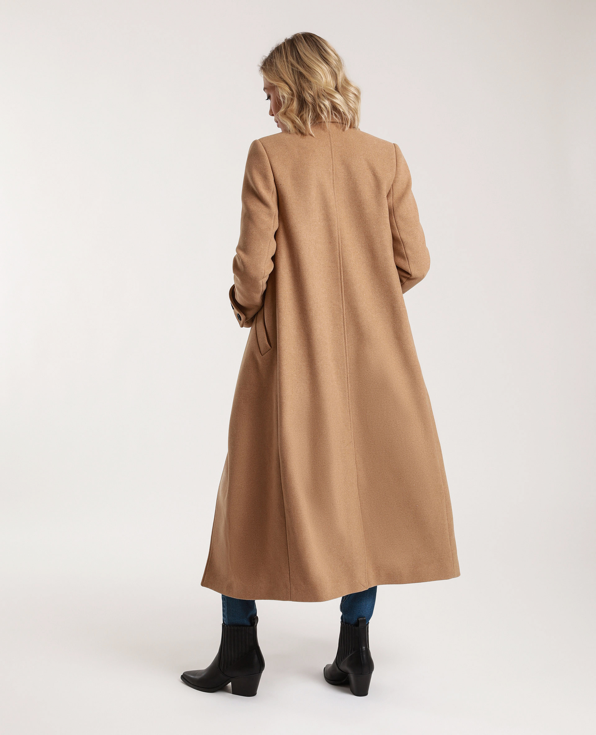Manteau long avec laine camel - Pimkie