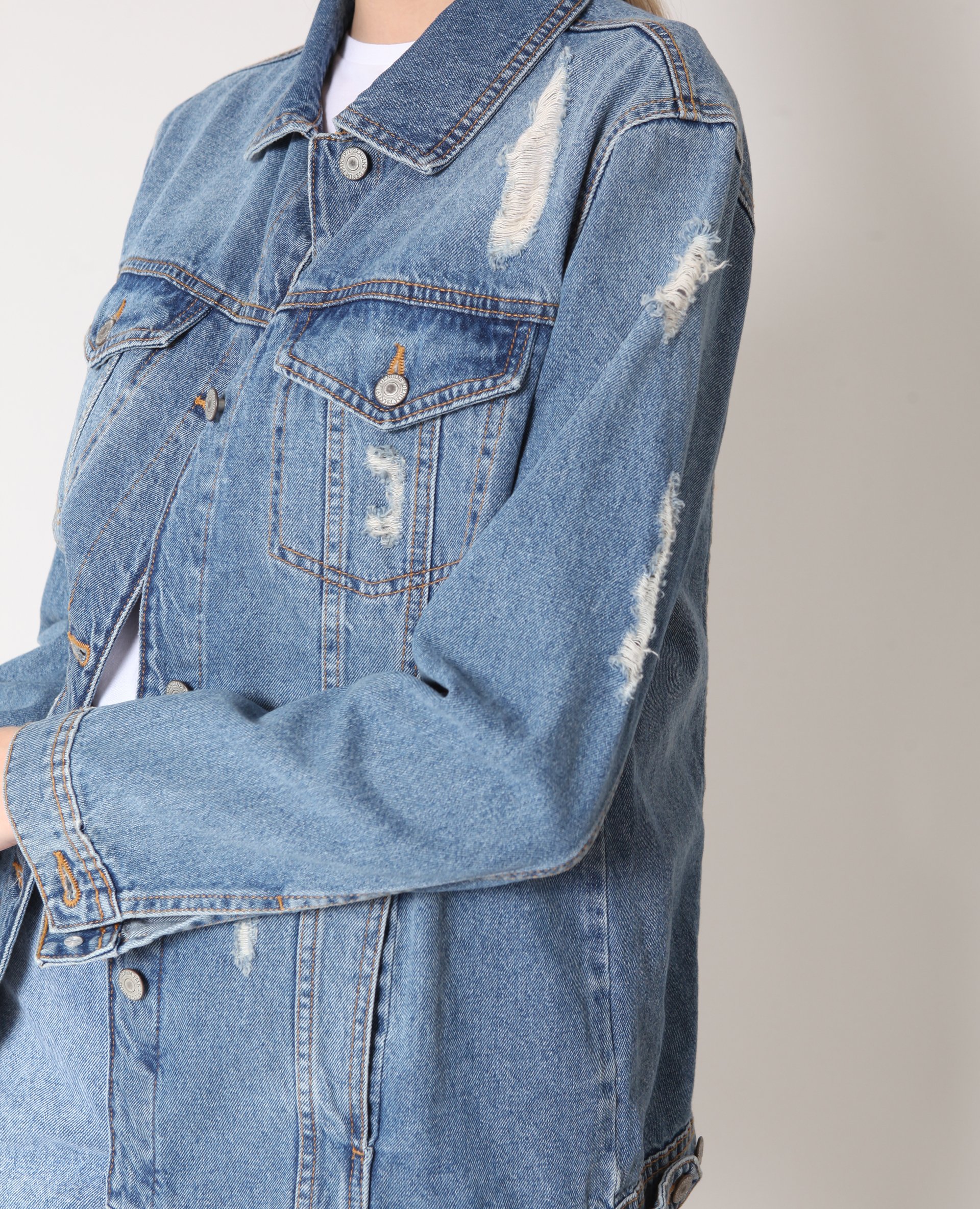 Veste en jean oversize bleu - Pimkie