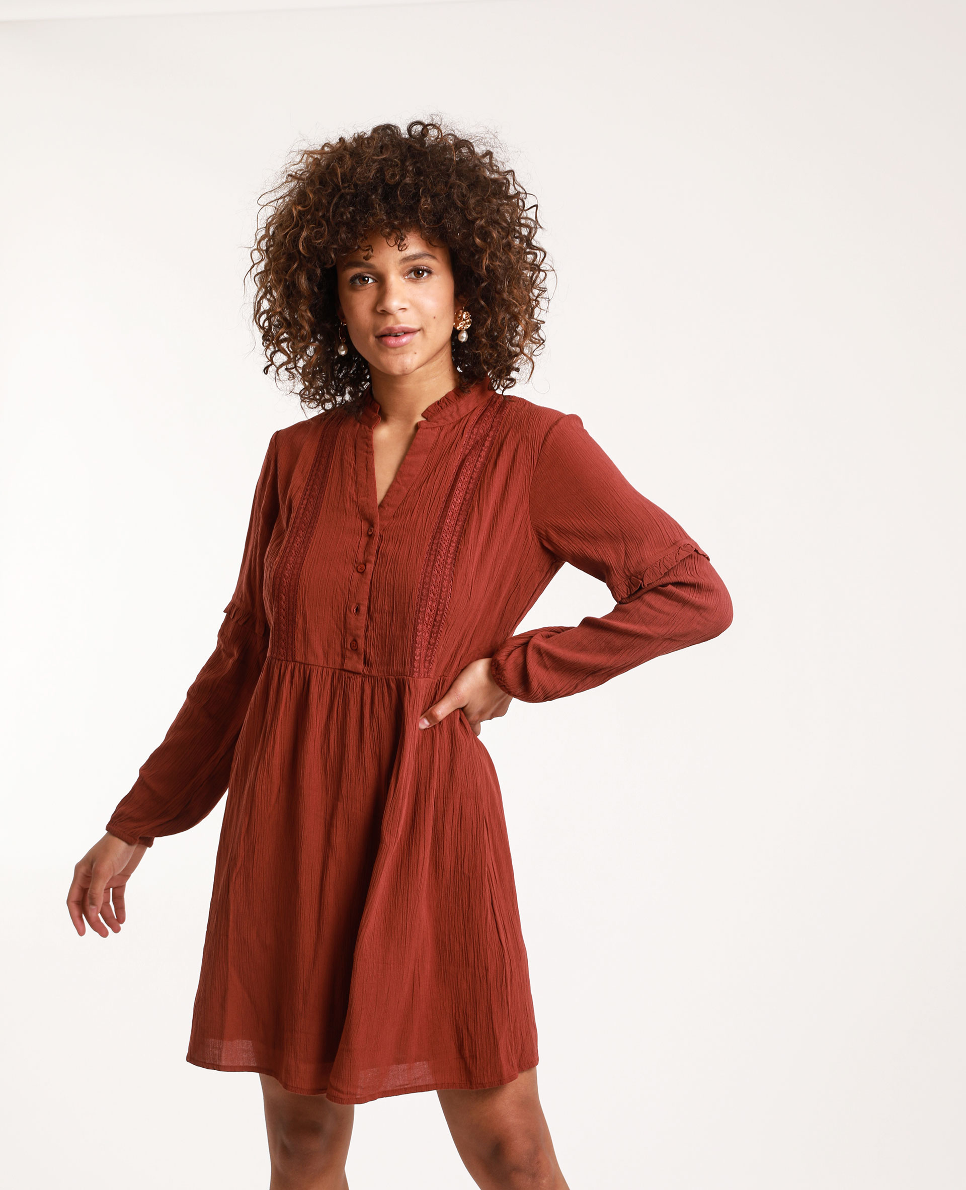 Robe chemise brodee Pimkie