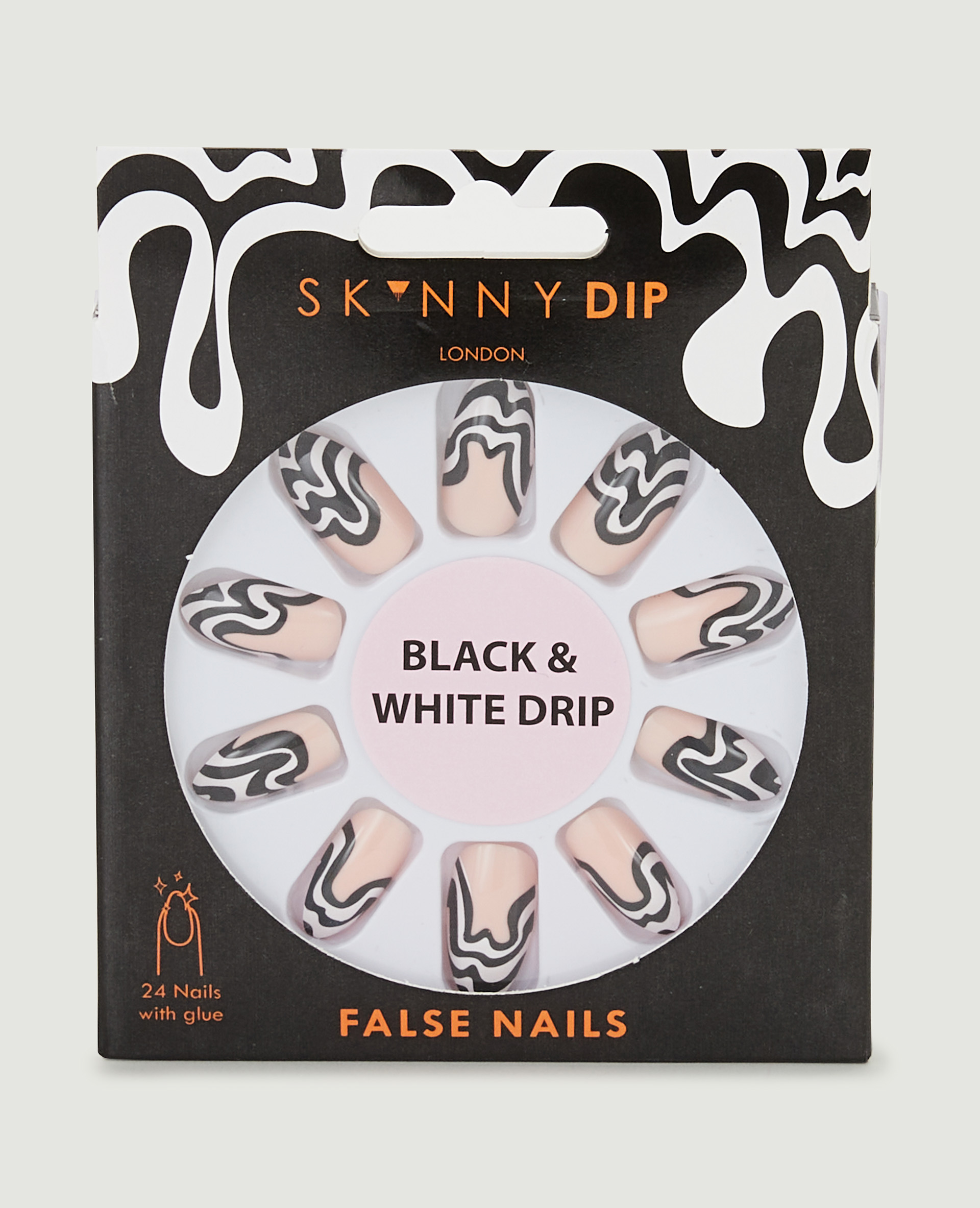 Lot de 24 faux ongles noir - Pimkie