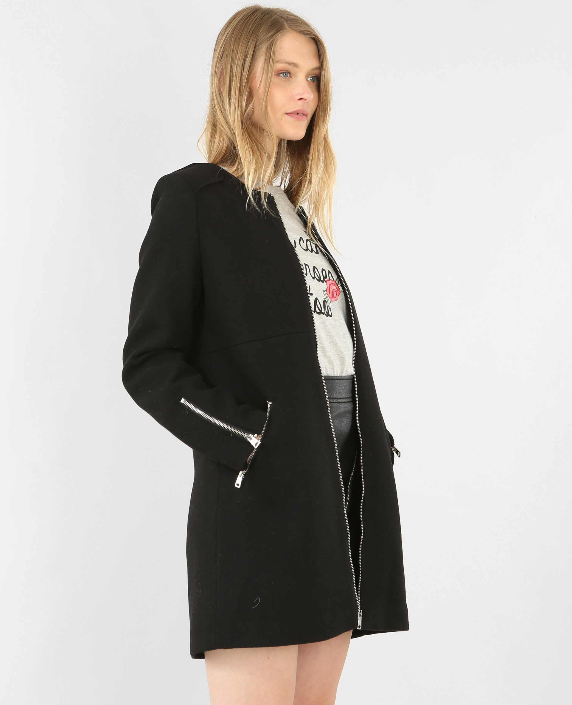 manteau femme noir pimkie