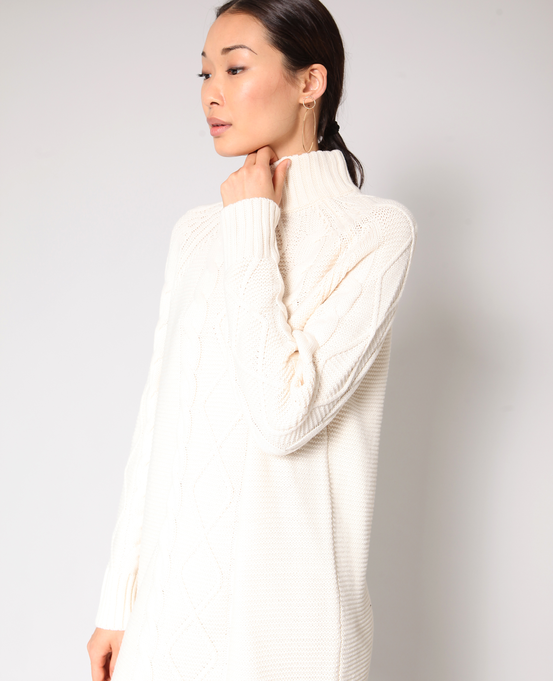Robe pull torsadée blanc - Pimkie