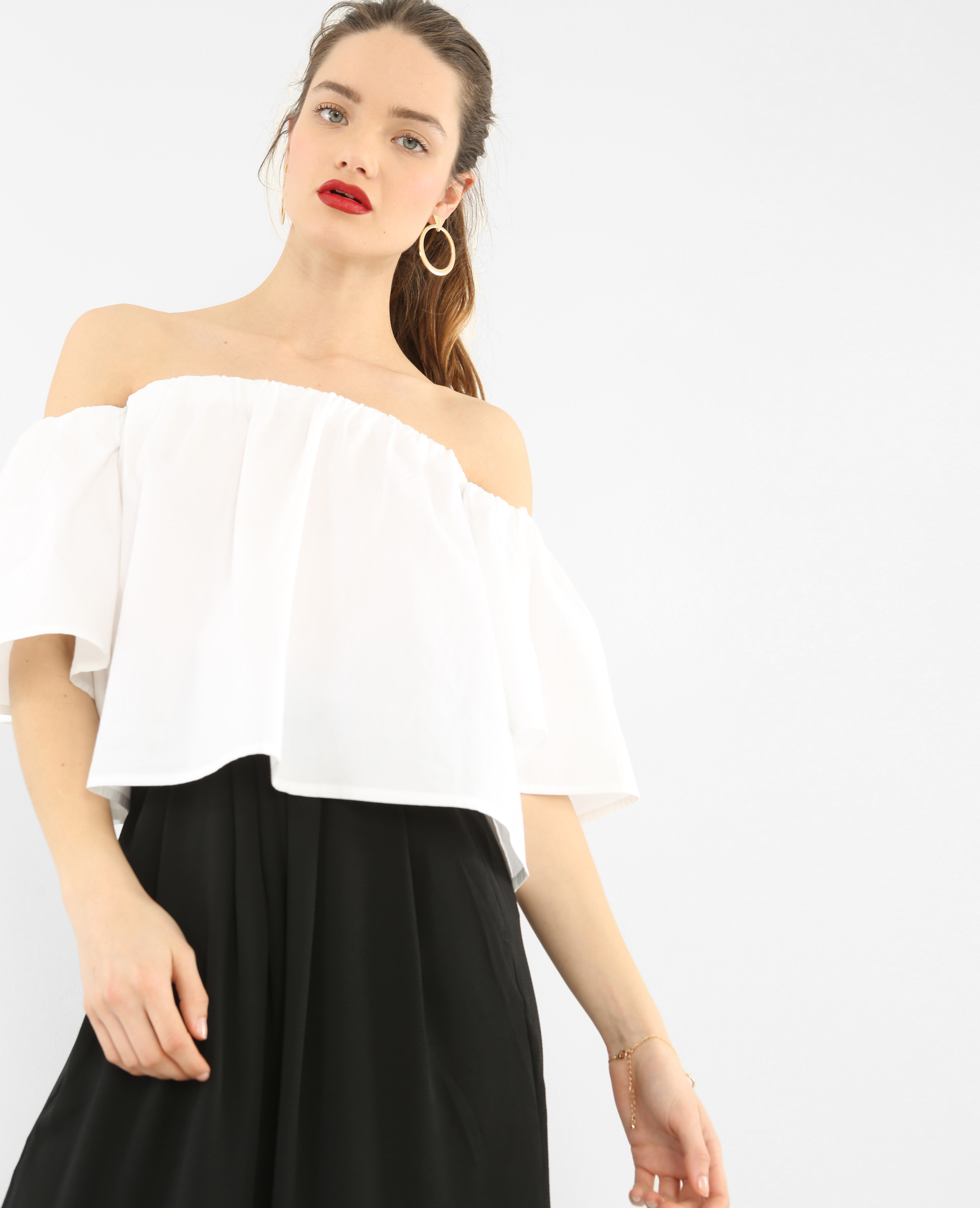 Blouse cropped blanc - Pimkie