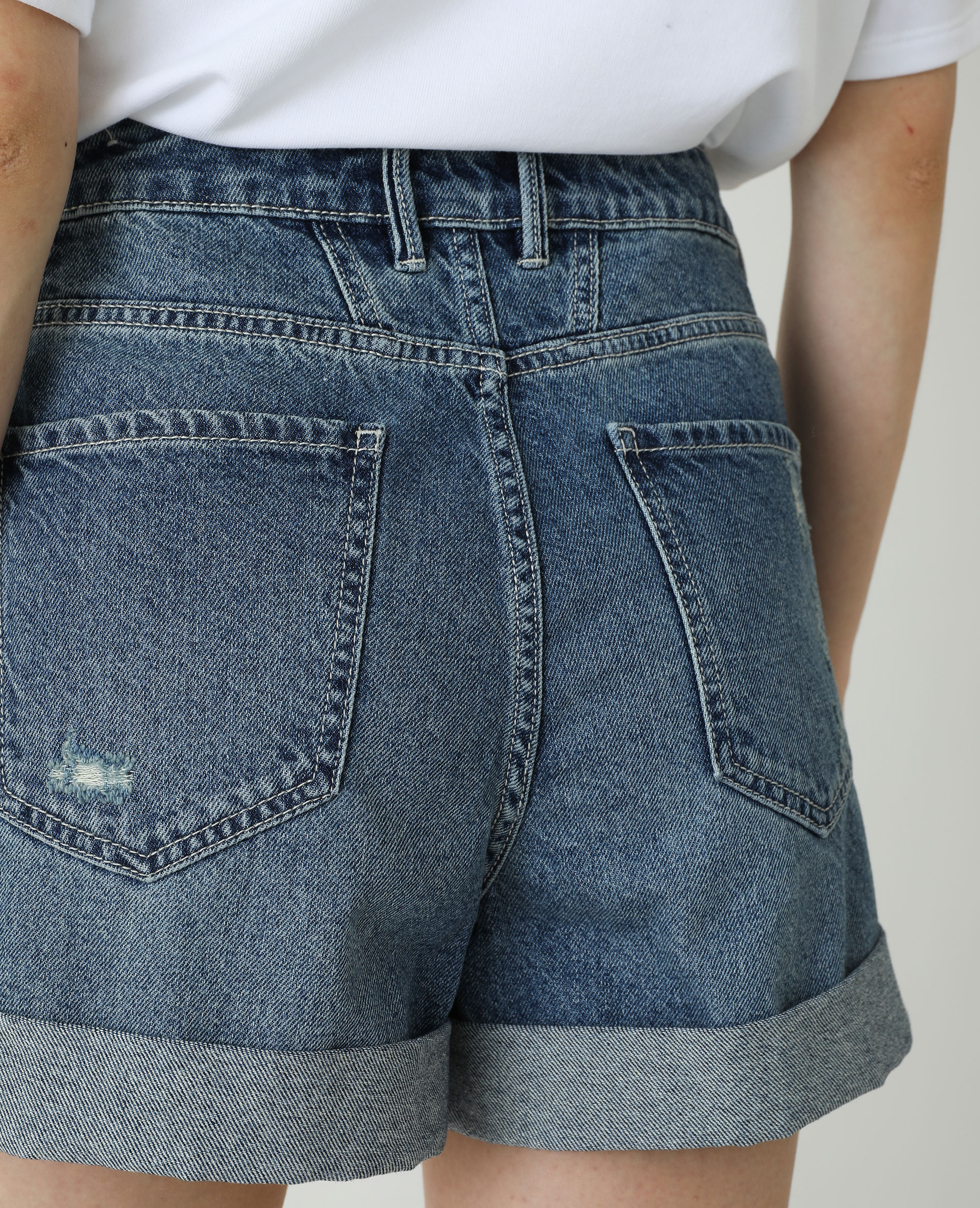Short en jean high waist bleu - Pimkie