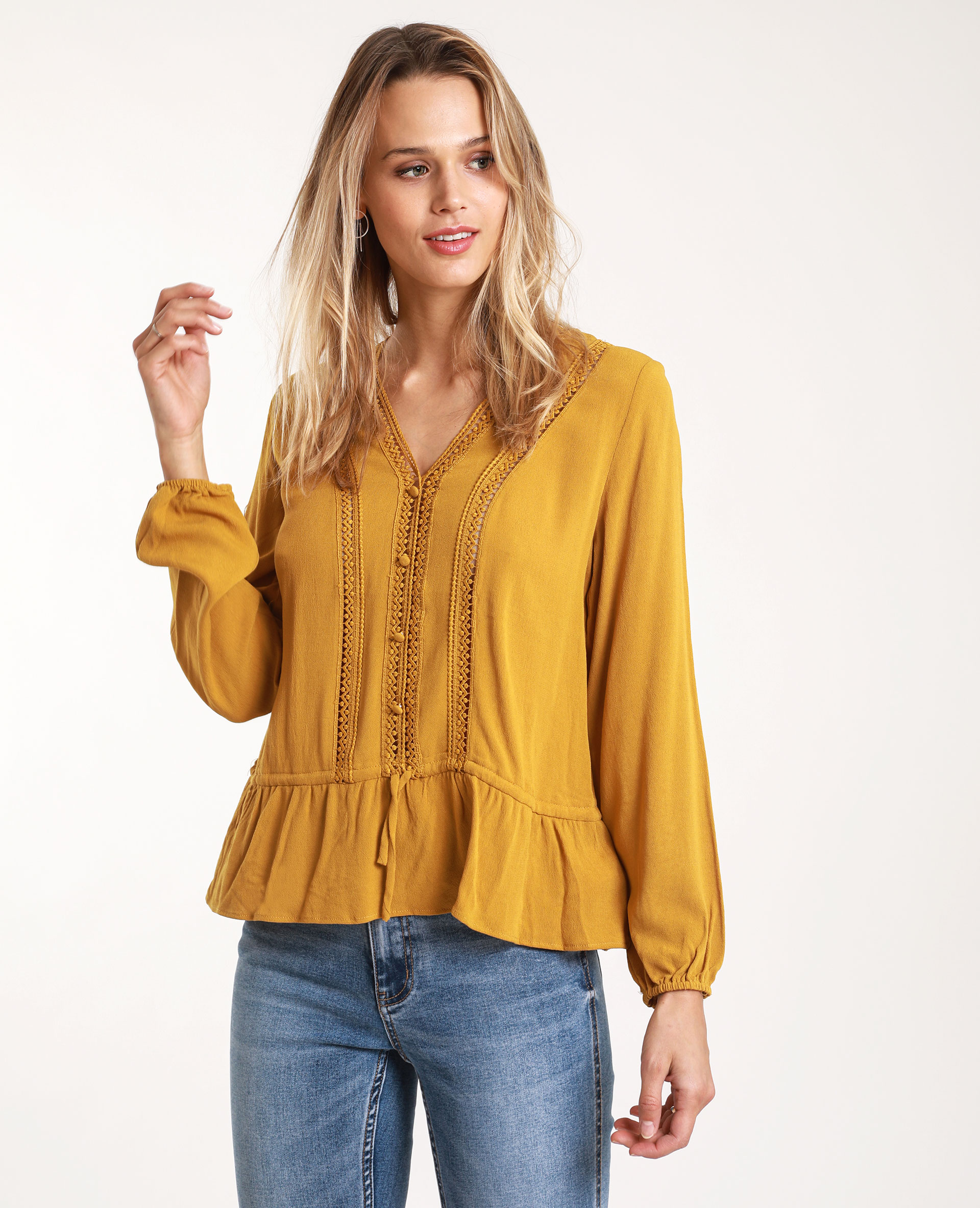 Chemisier jaune moutarde clearance