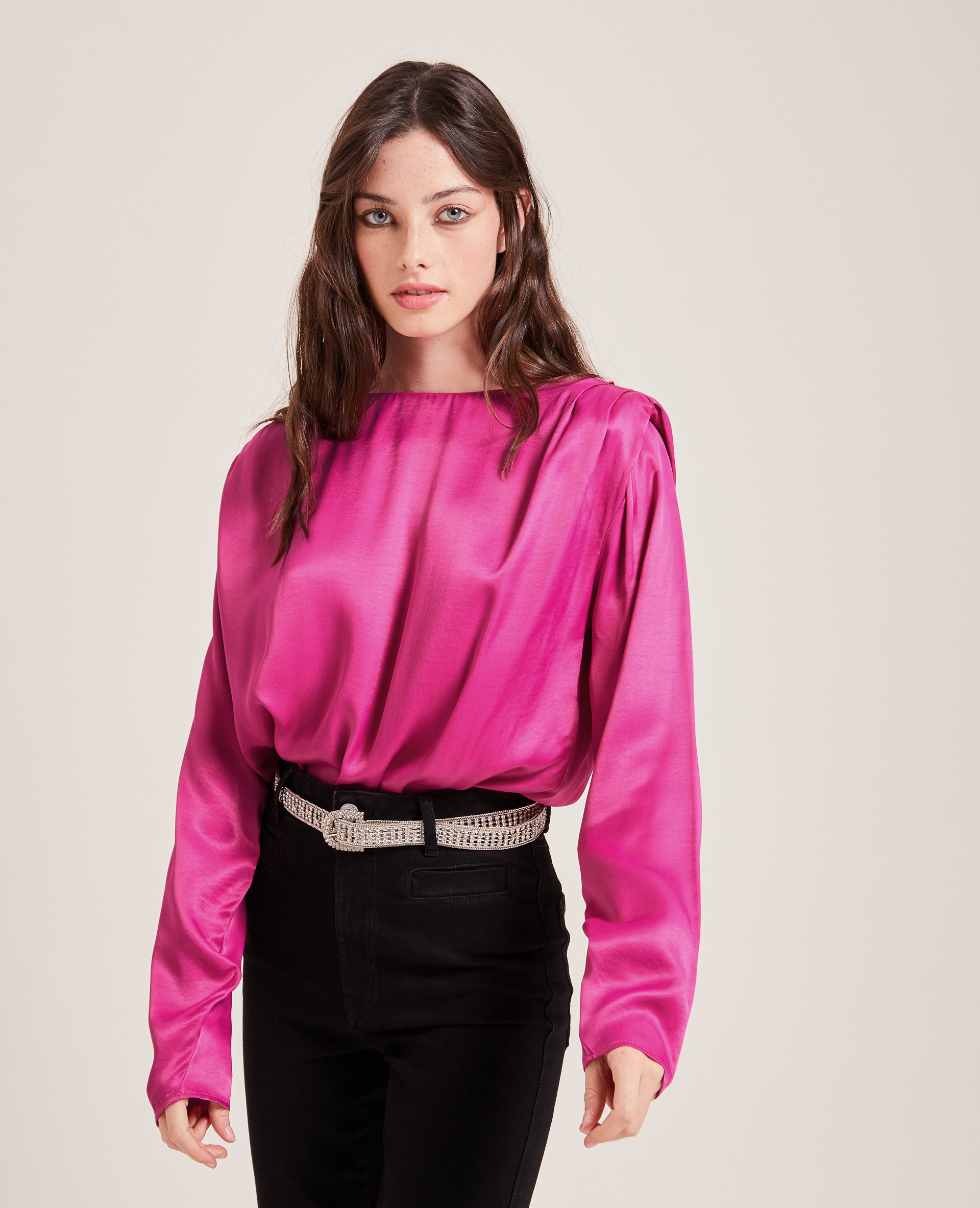 Body manches longues épaulettes rose - Pimkie