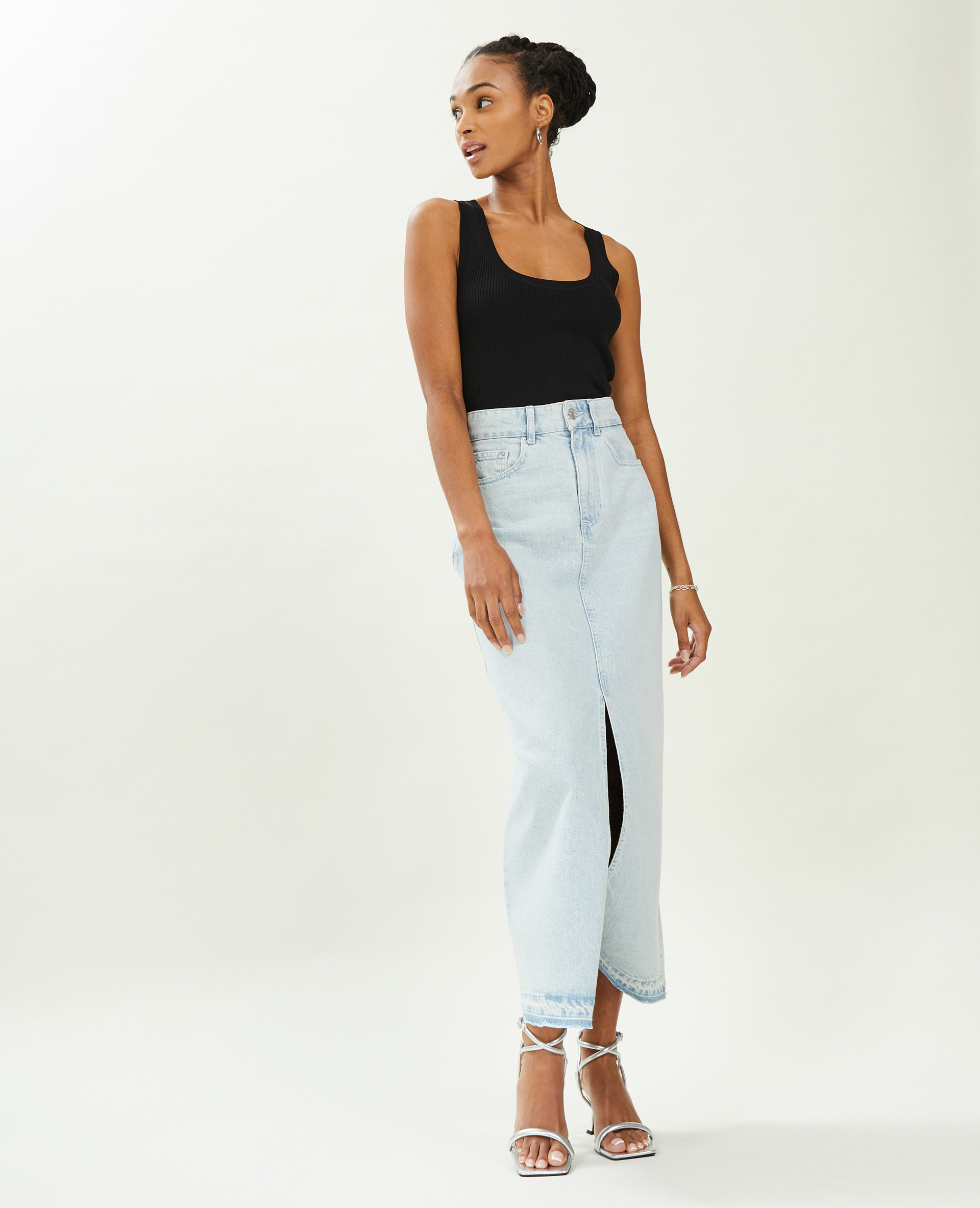 Jupe en deals jean bleu clair