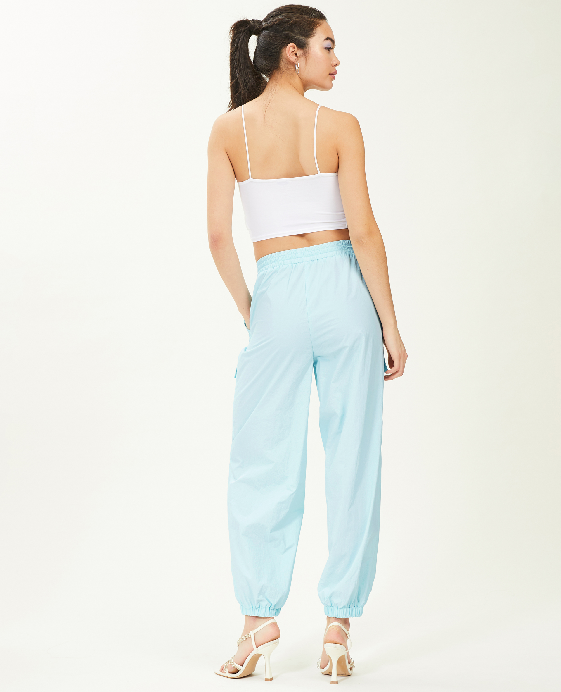 Pantalon parachute bleu clair - Pimkie