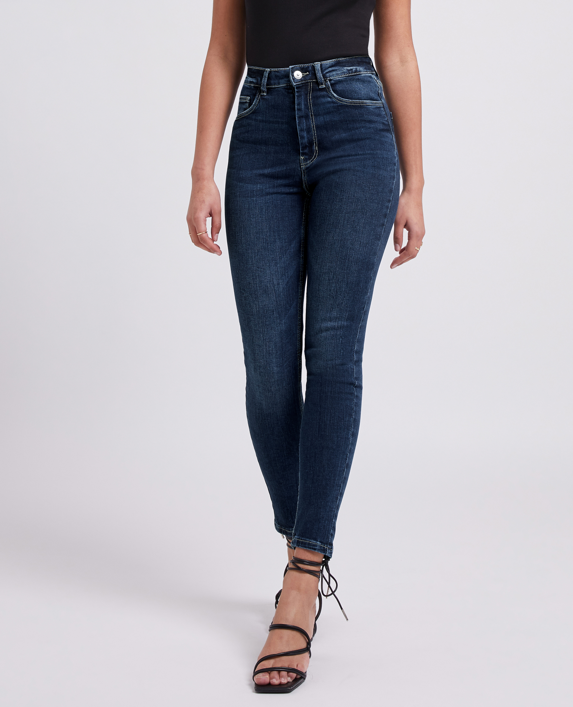 Jean skinny taille haute bleu brut - Pimkie