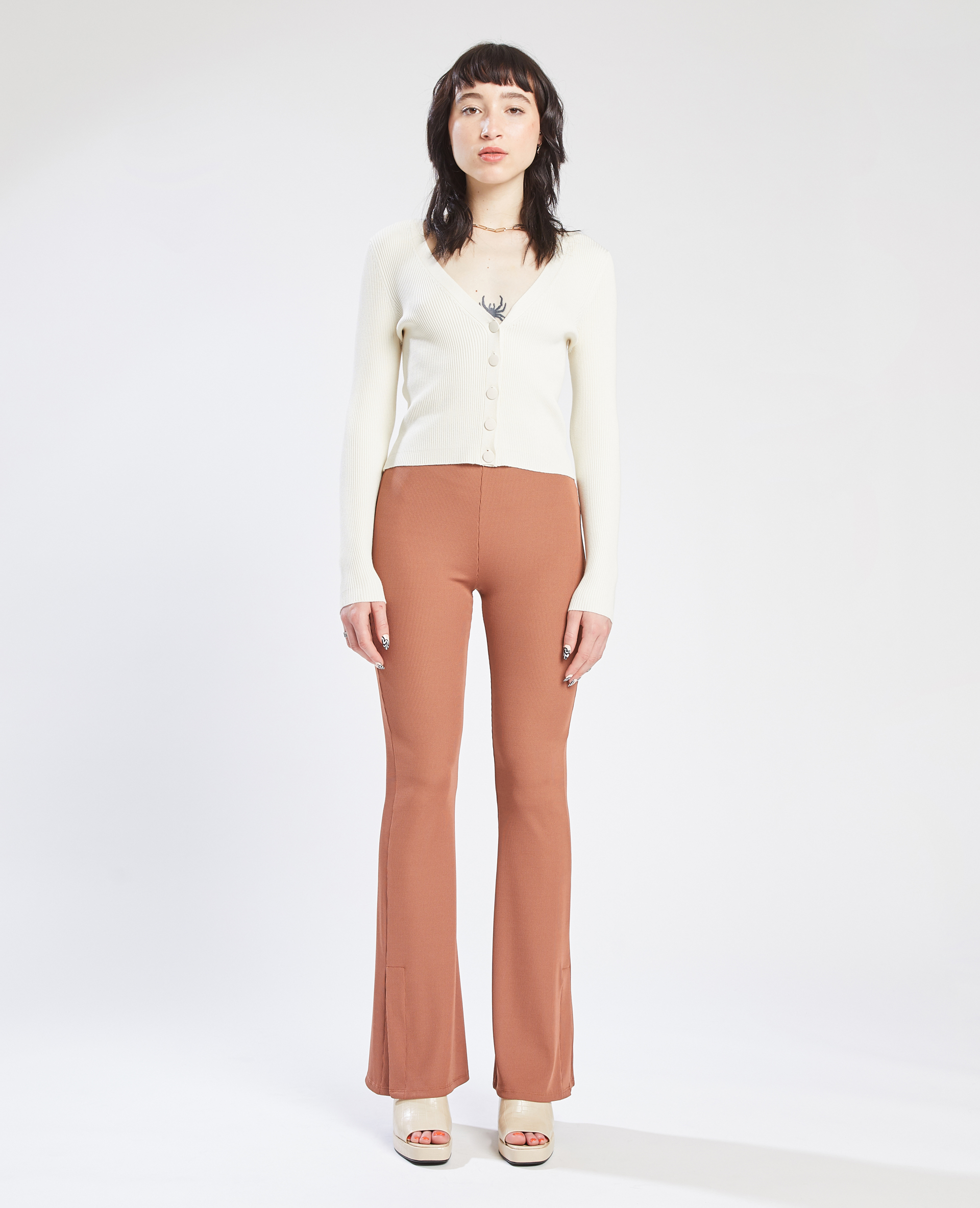 Gilet maille côtelée écru - Pimkie
