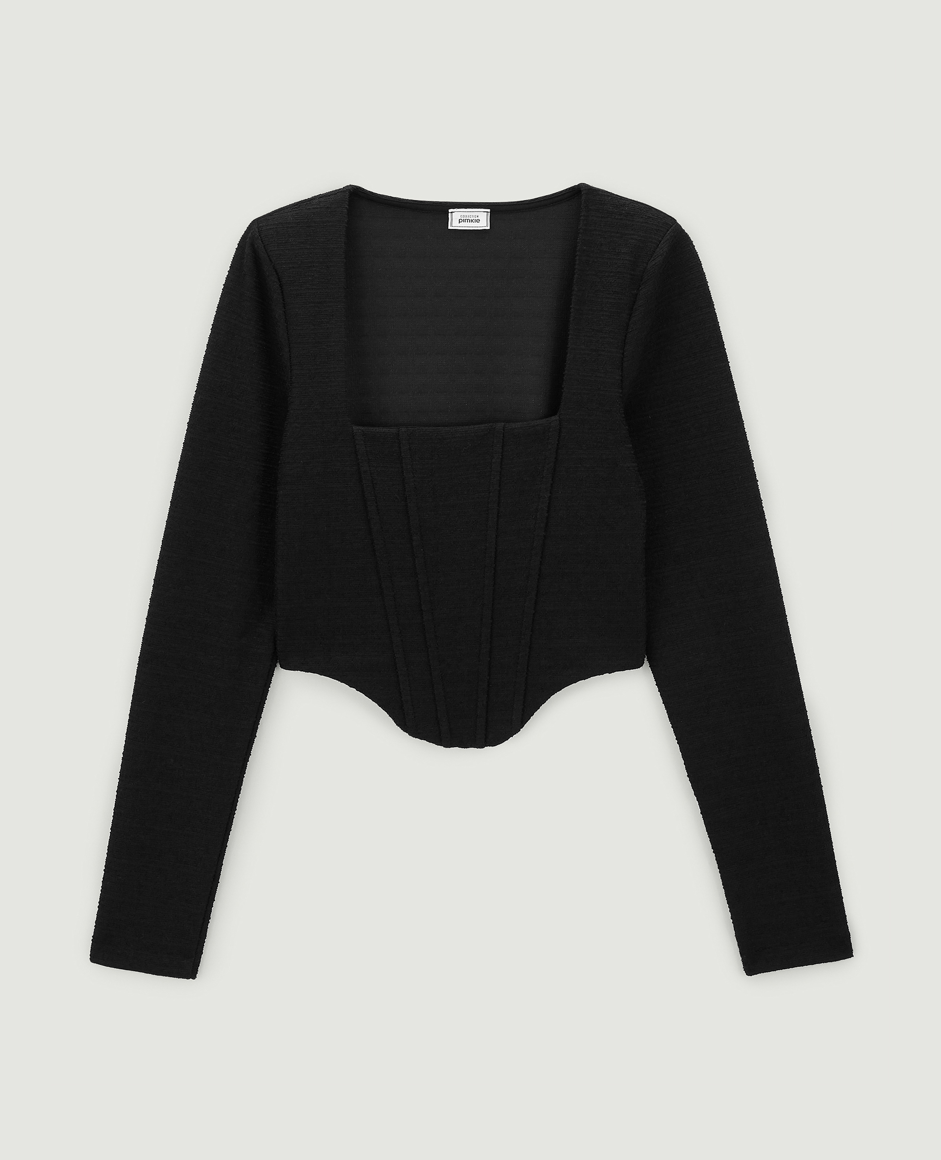 Top court effet corset noir - Pimkie