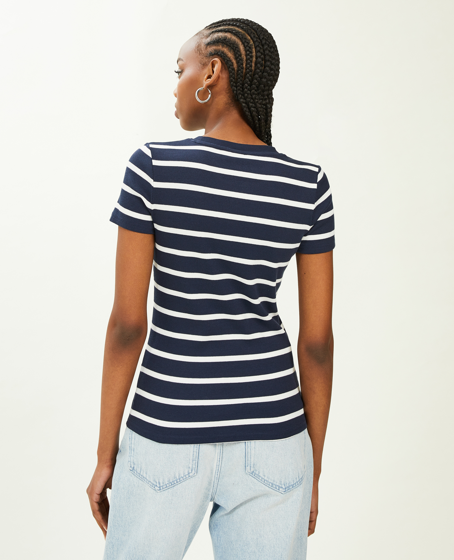 Top maille côtelée bleu marine - Pimkie