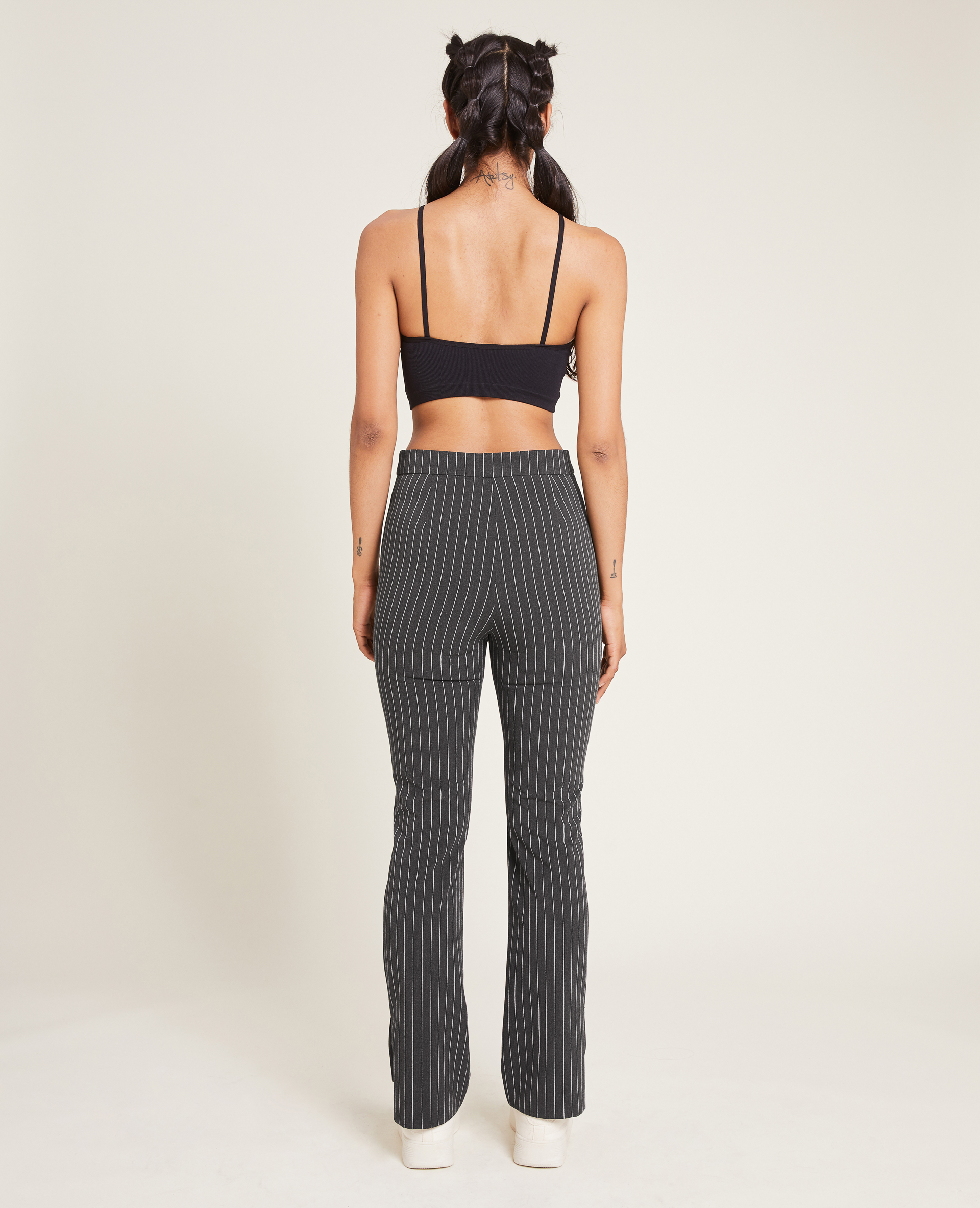 Pantalon slim avec fentes gris foncé - Pimkie