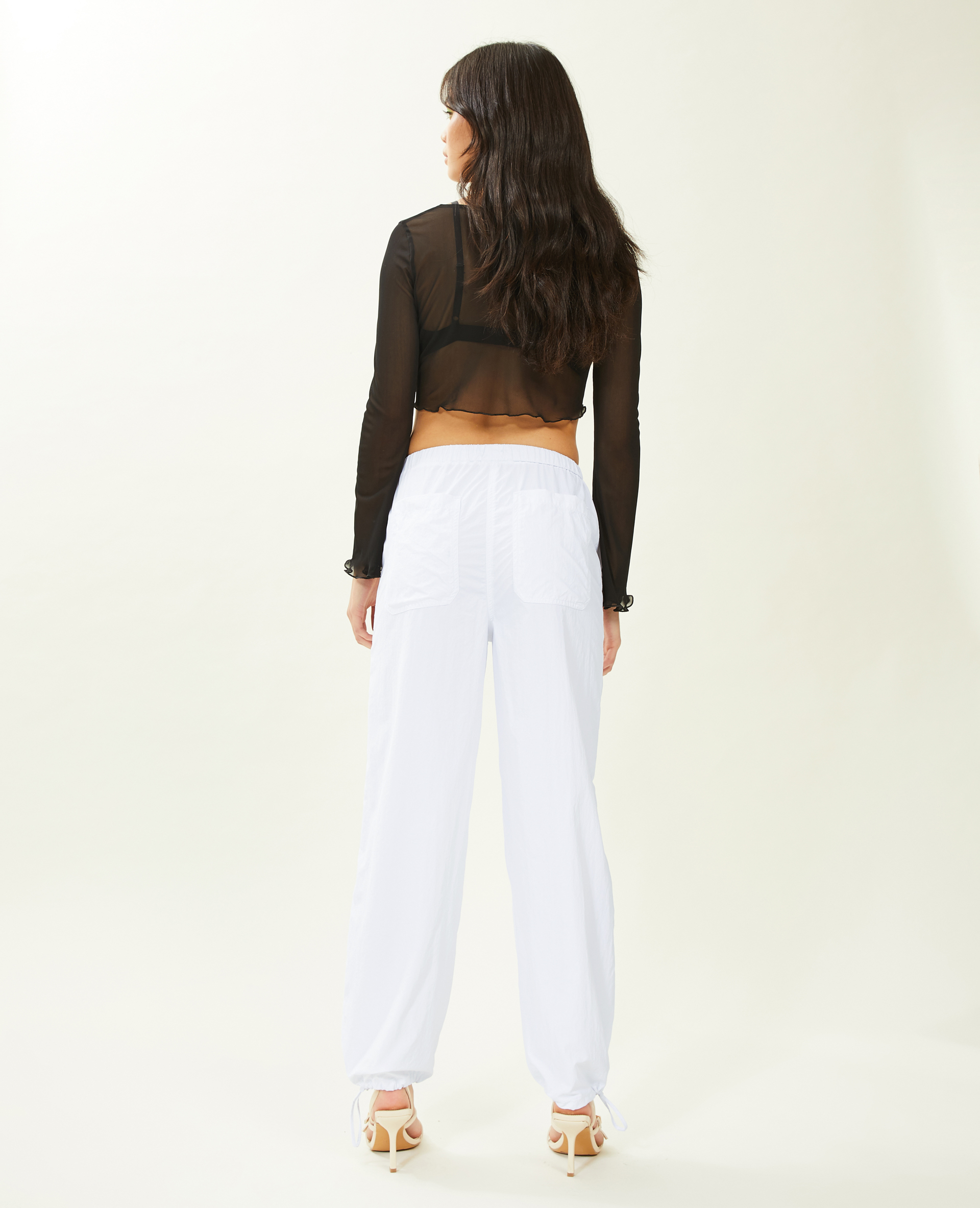 Pantalon parachute blanc - Pimkie