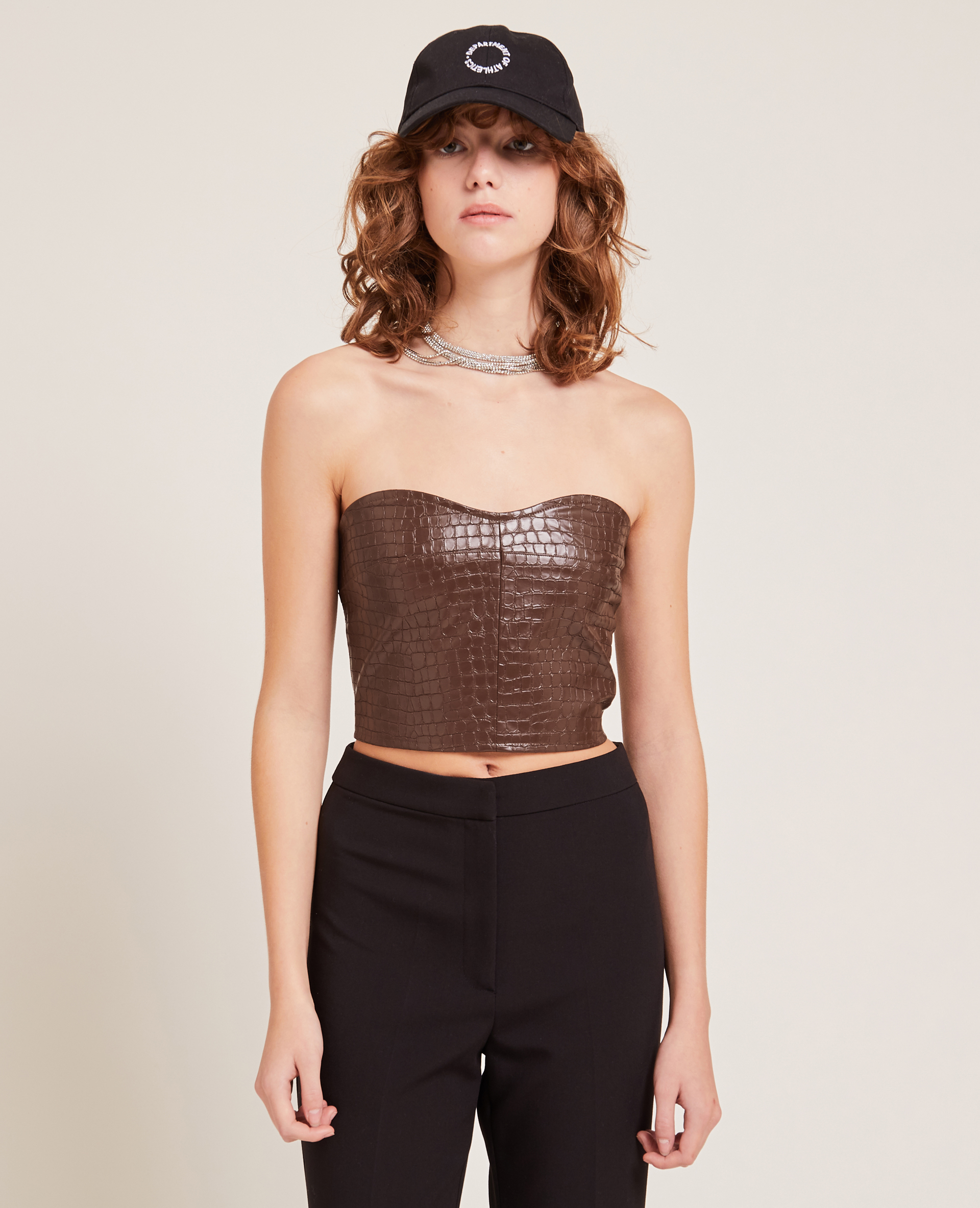 Bandeau effet croco marron - Pimkie