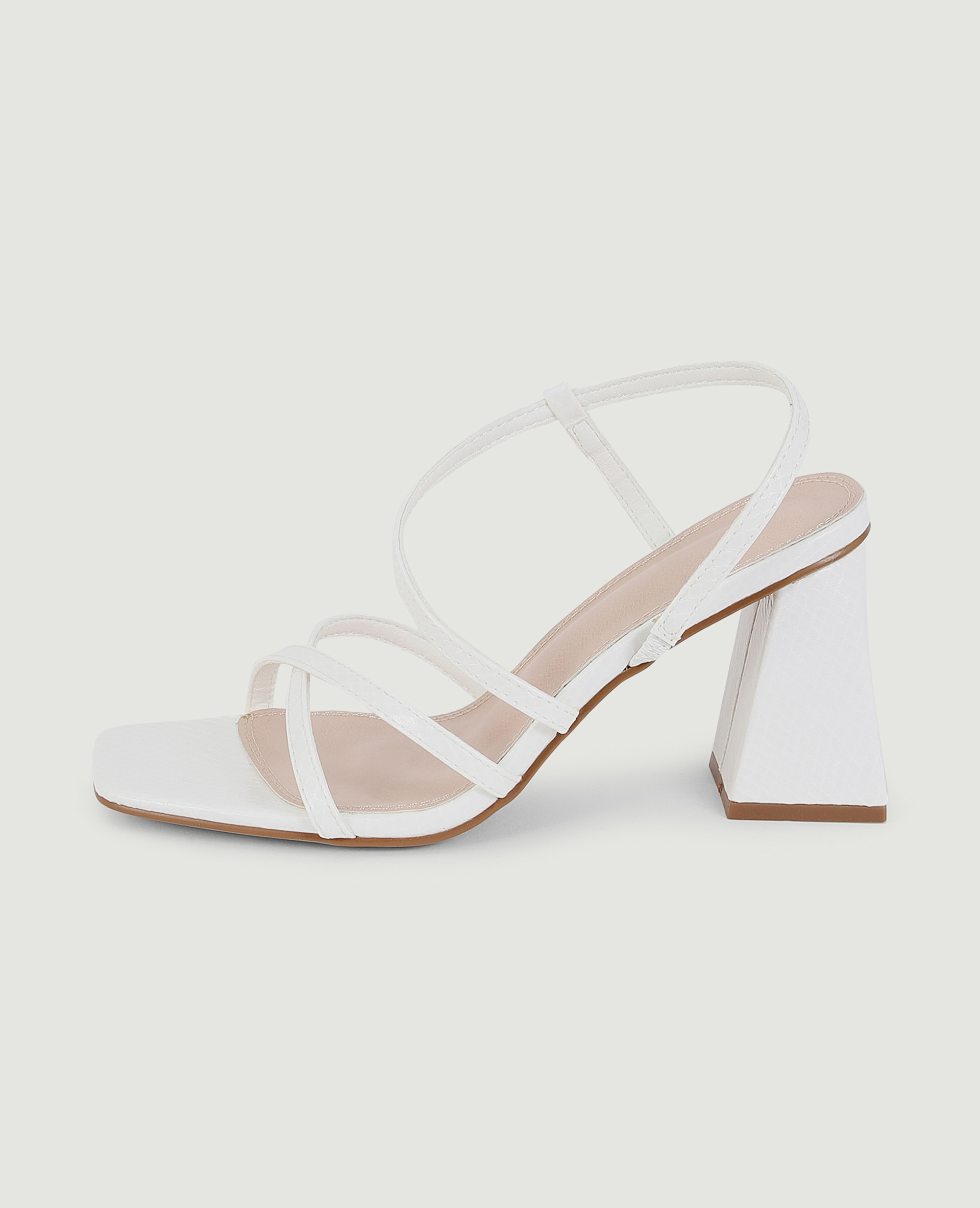 Sandales à brides effet serpent blanc - Pimkie