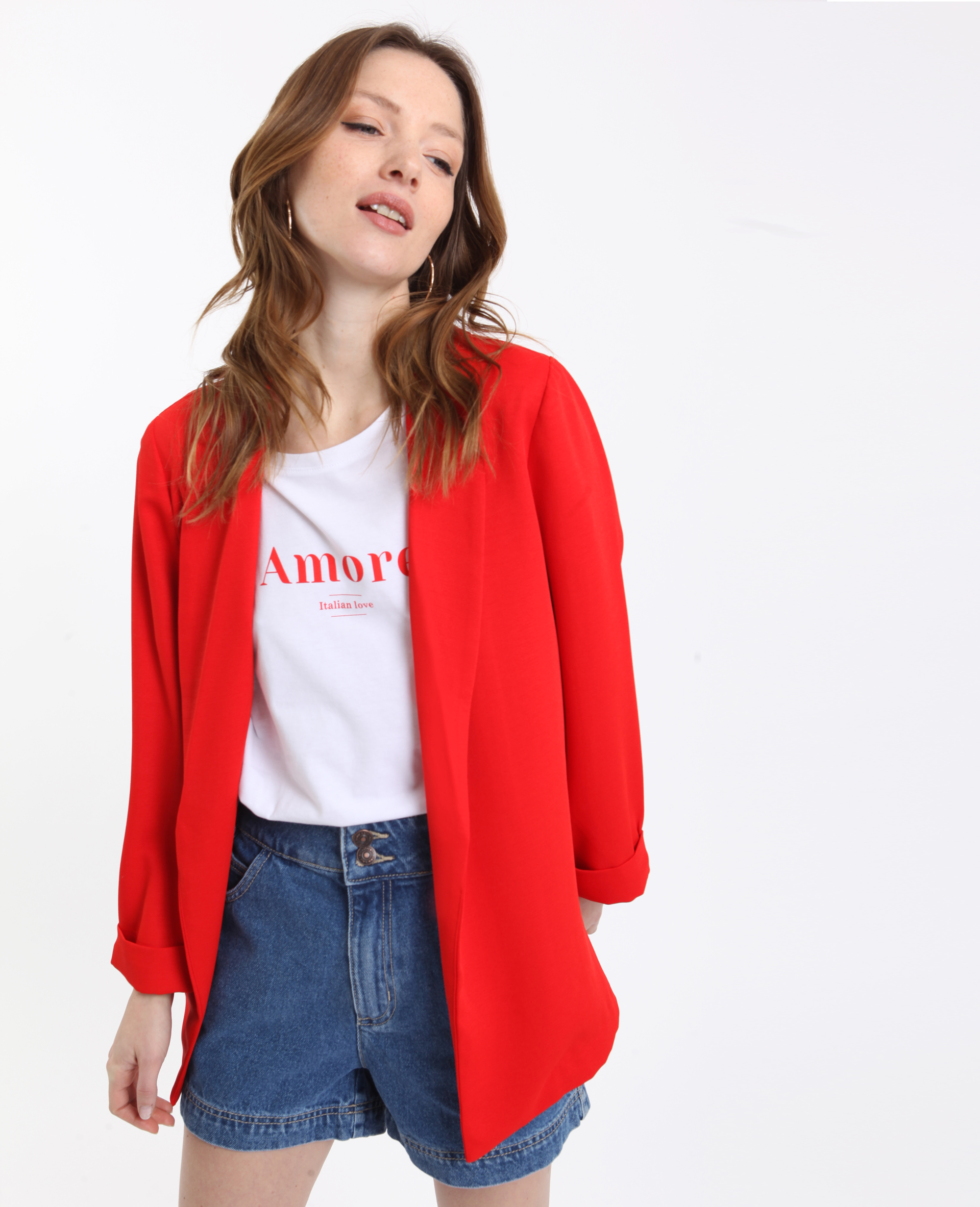 Veste rouge sales femme longue