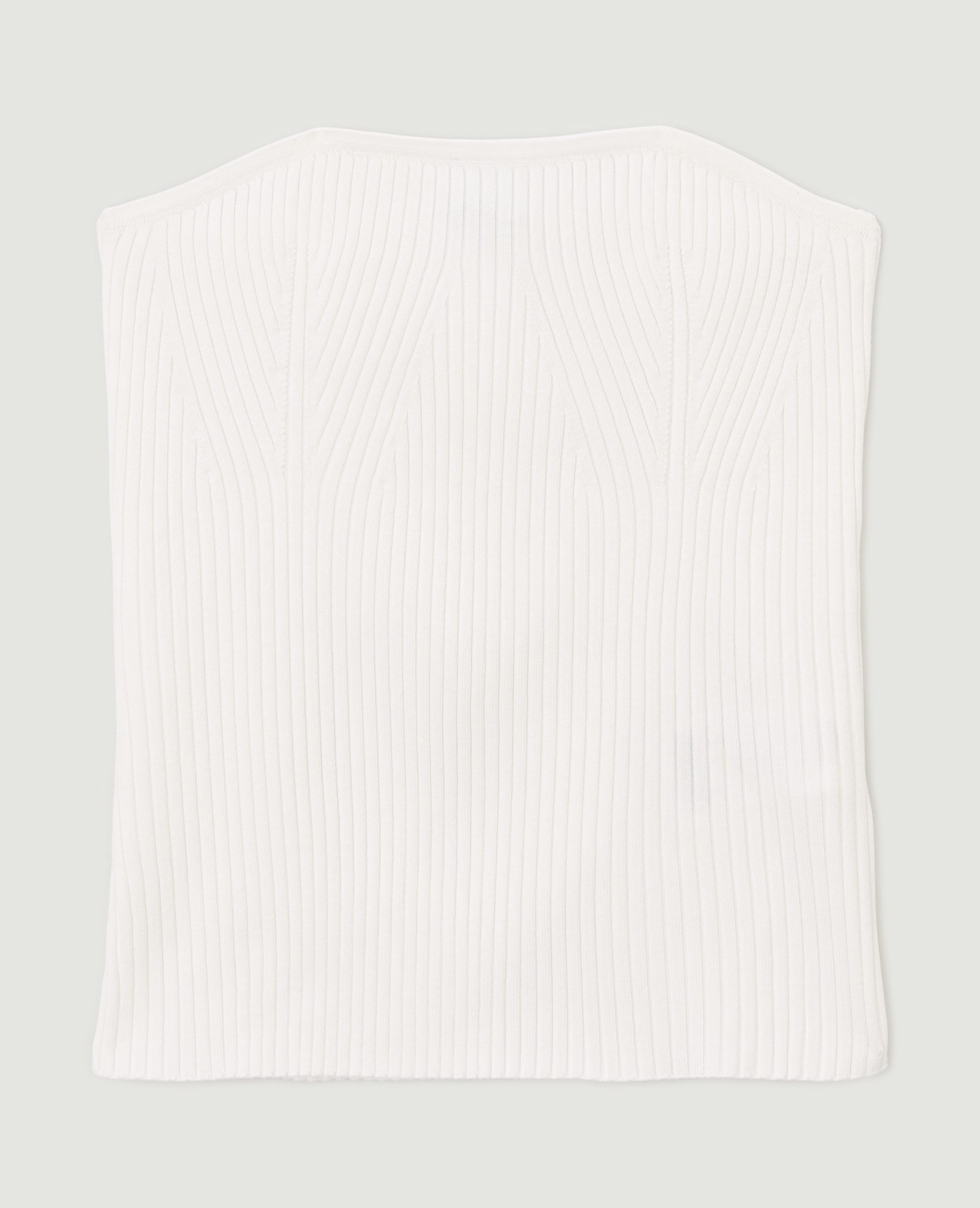 Top bustier en maille côtelée blanc - Pimkie
