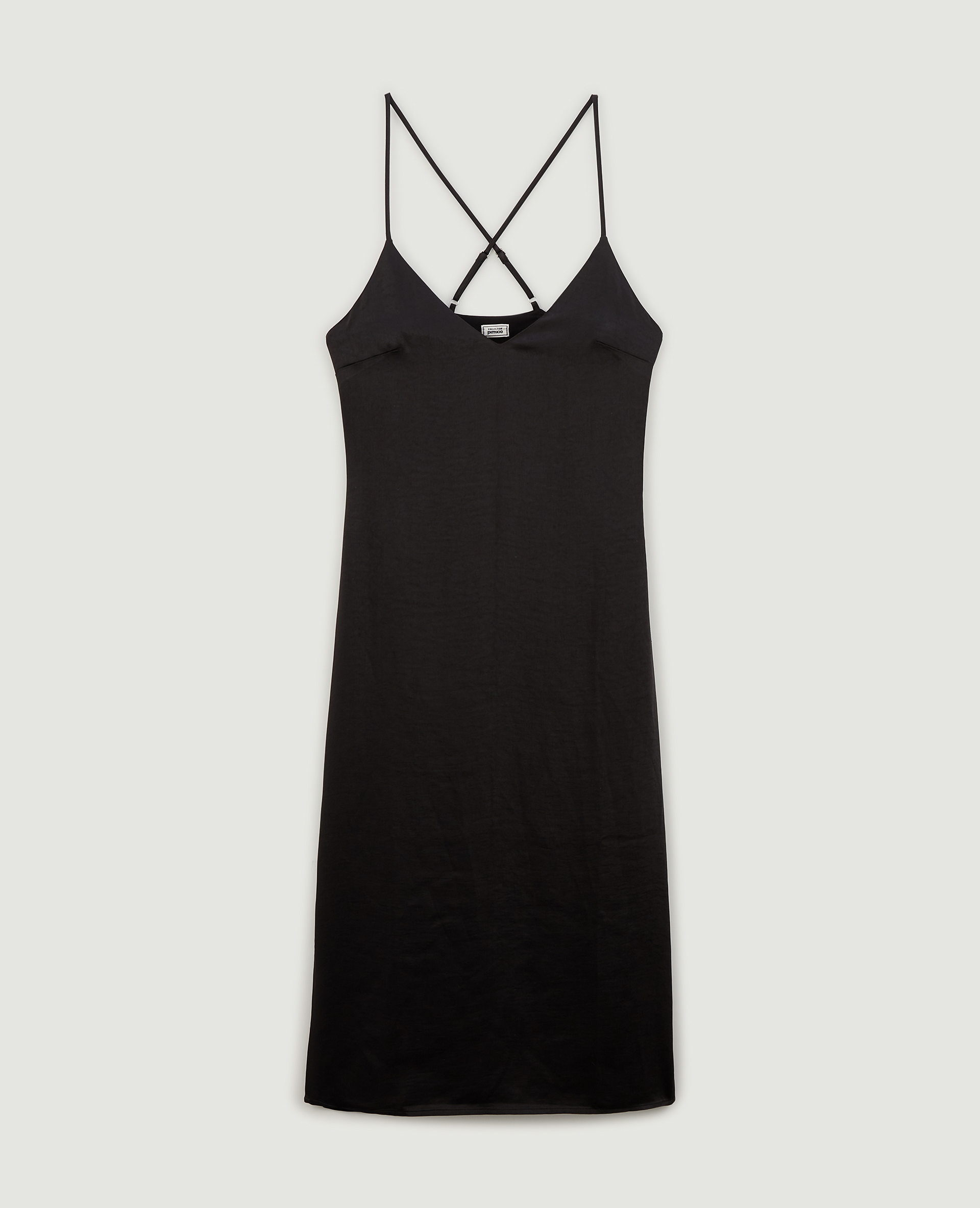 Robe longue satinée noir - Pimkie