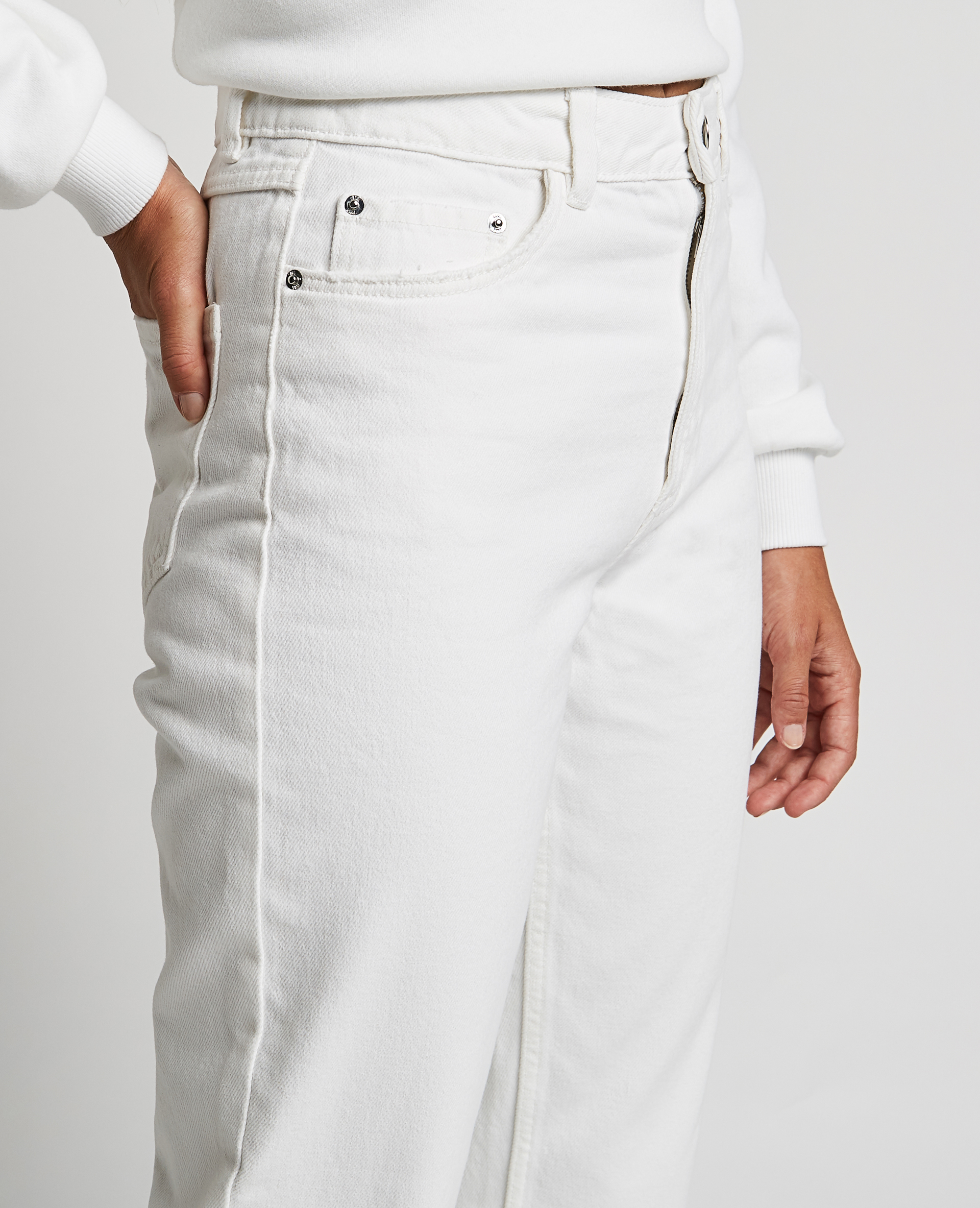 Jean straight taille haute blanc - Pimkie