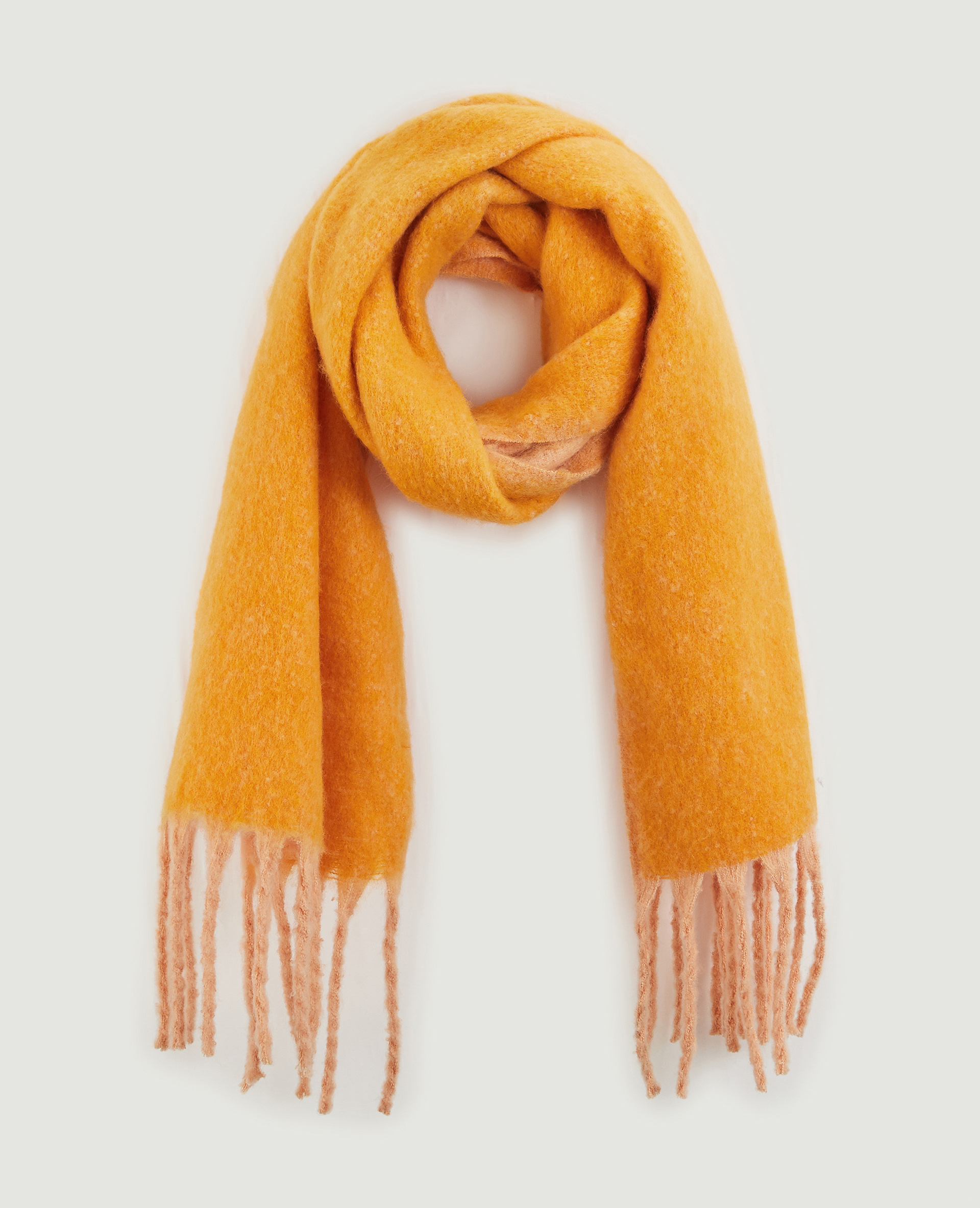 Grande écharpe avec franges orange - Pimkie