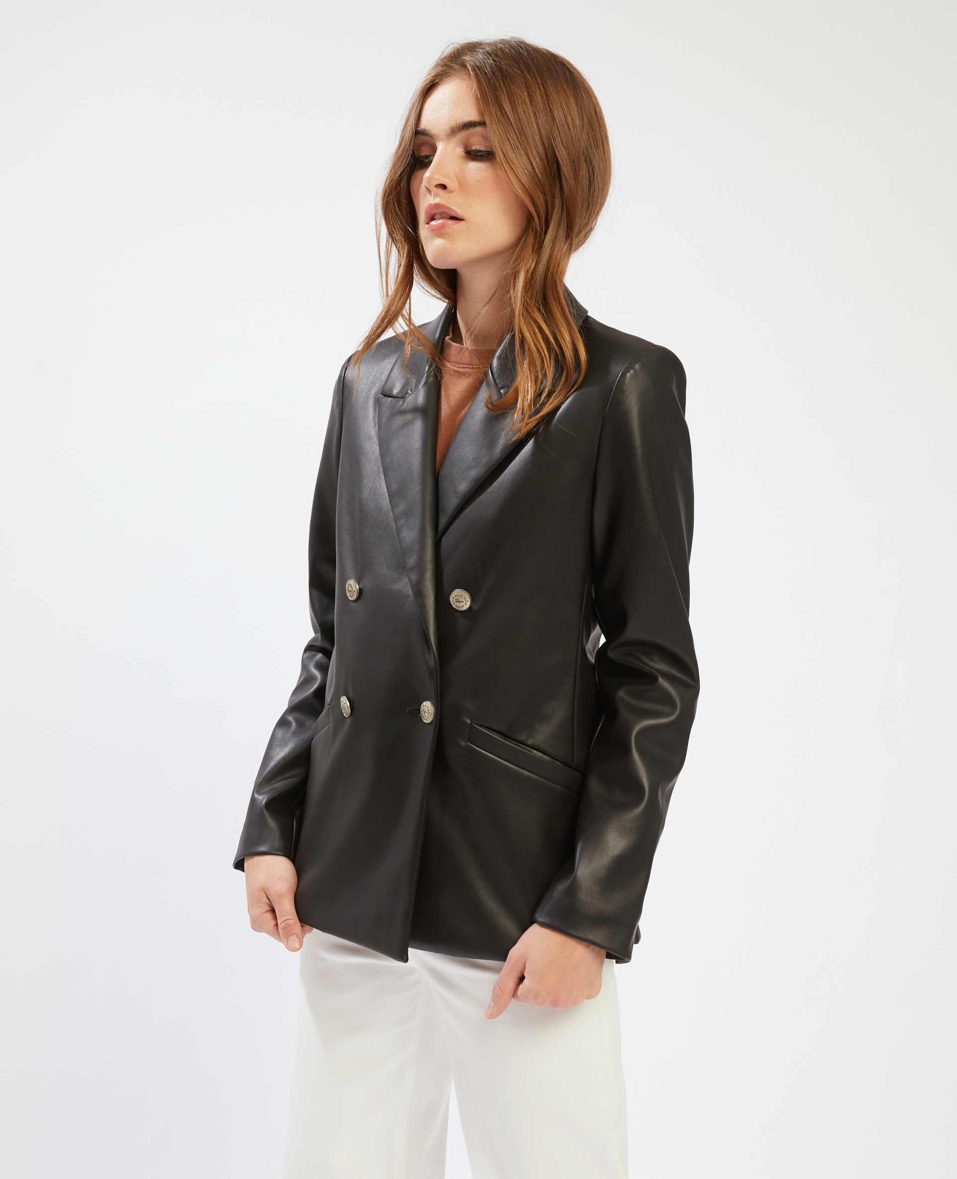 Blazer en simili cuir