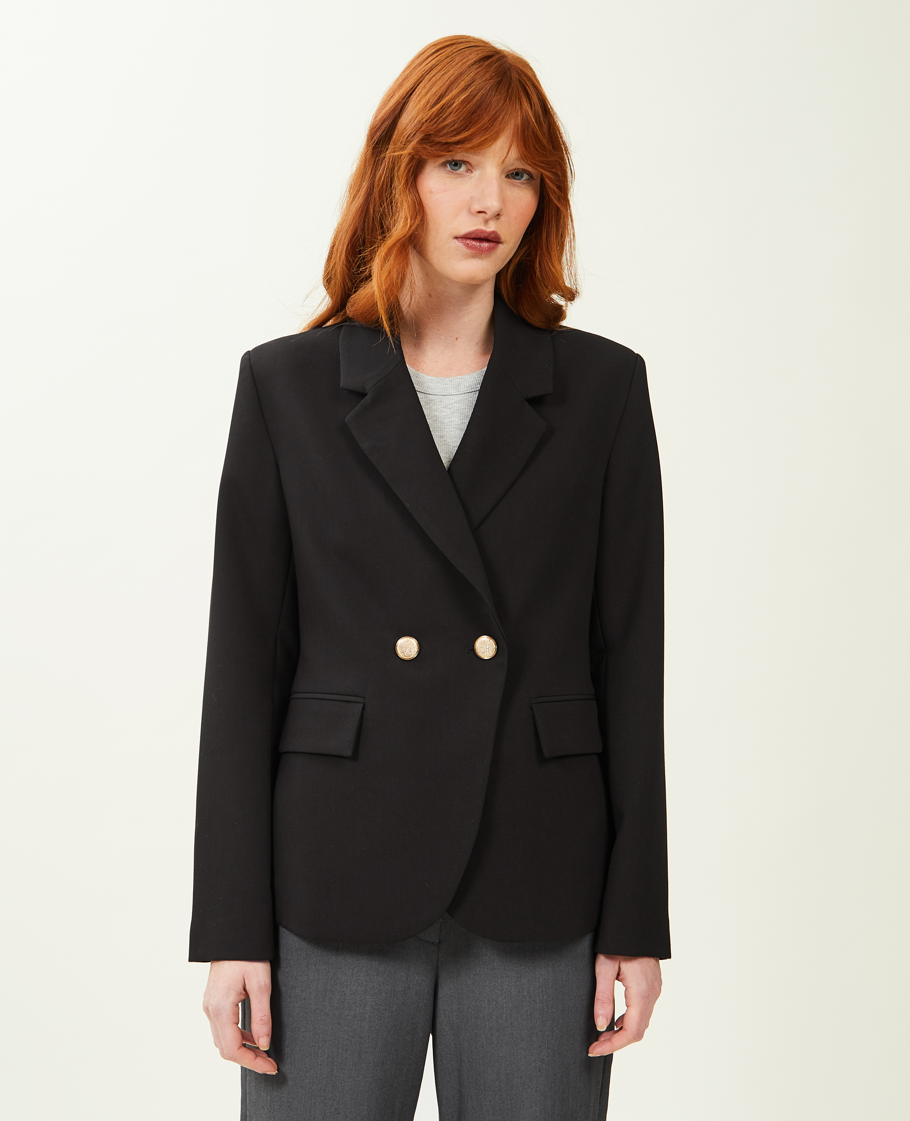 Veste blazer boutons dorés noir - Pimkie