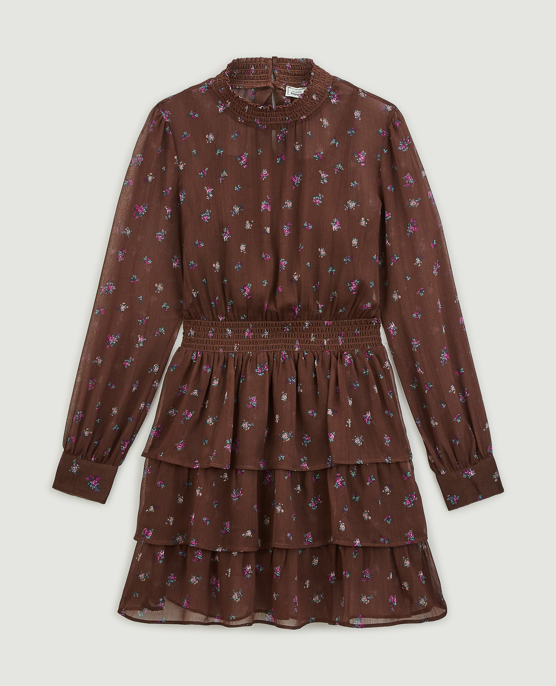 Robe à volants marron - Pimkie