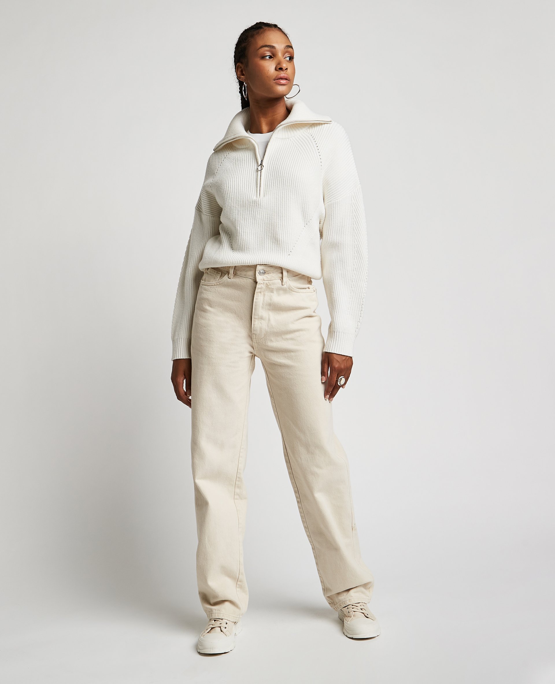 Jean large uni écru - Pimkie