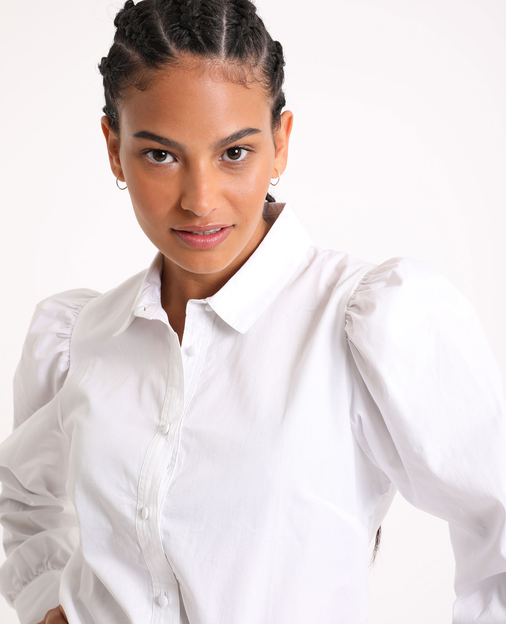 Chemise manche sales bouffante transparente