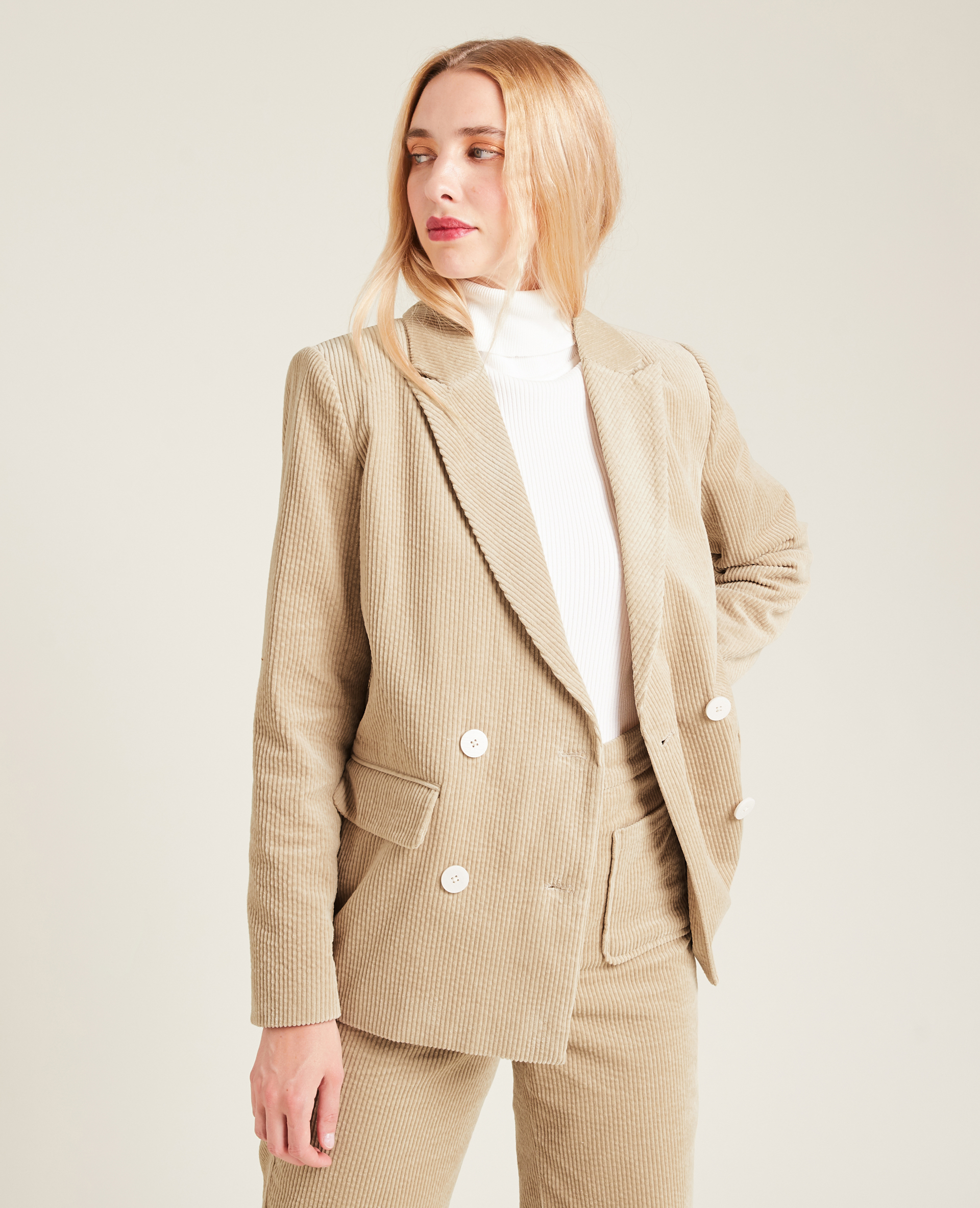 Veste velours cotelé shop femme beige