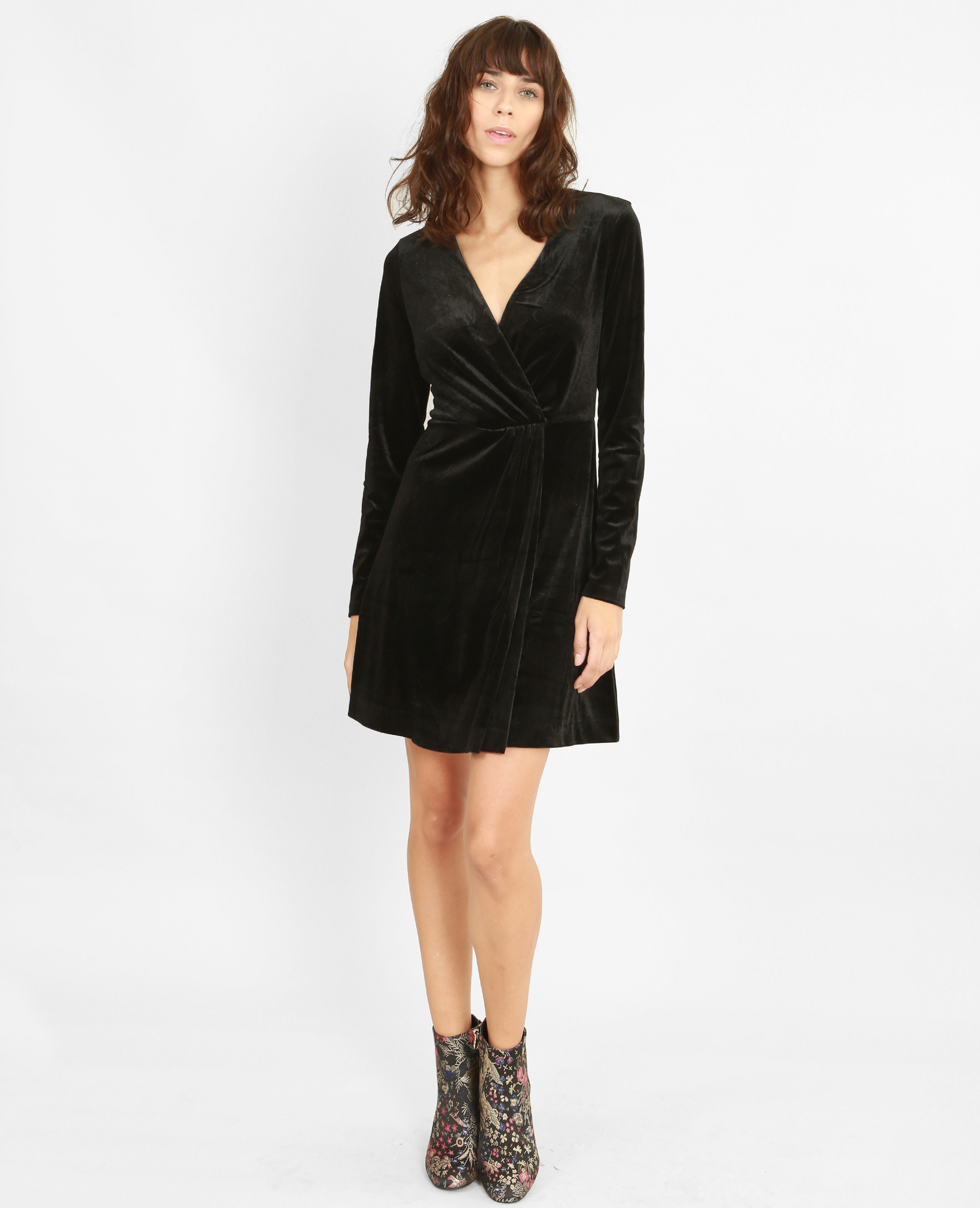 Robe velour noire on sale