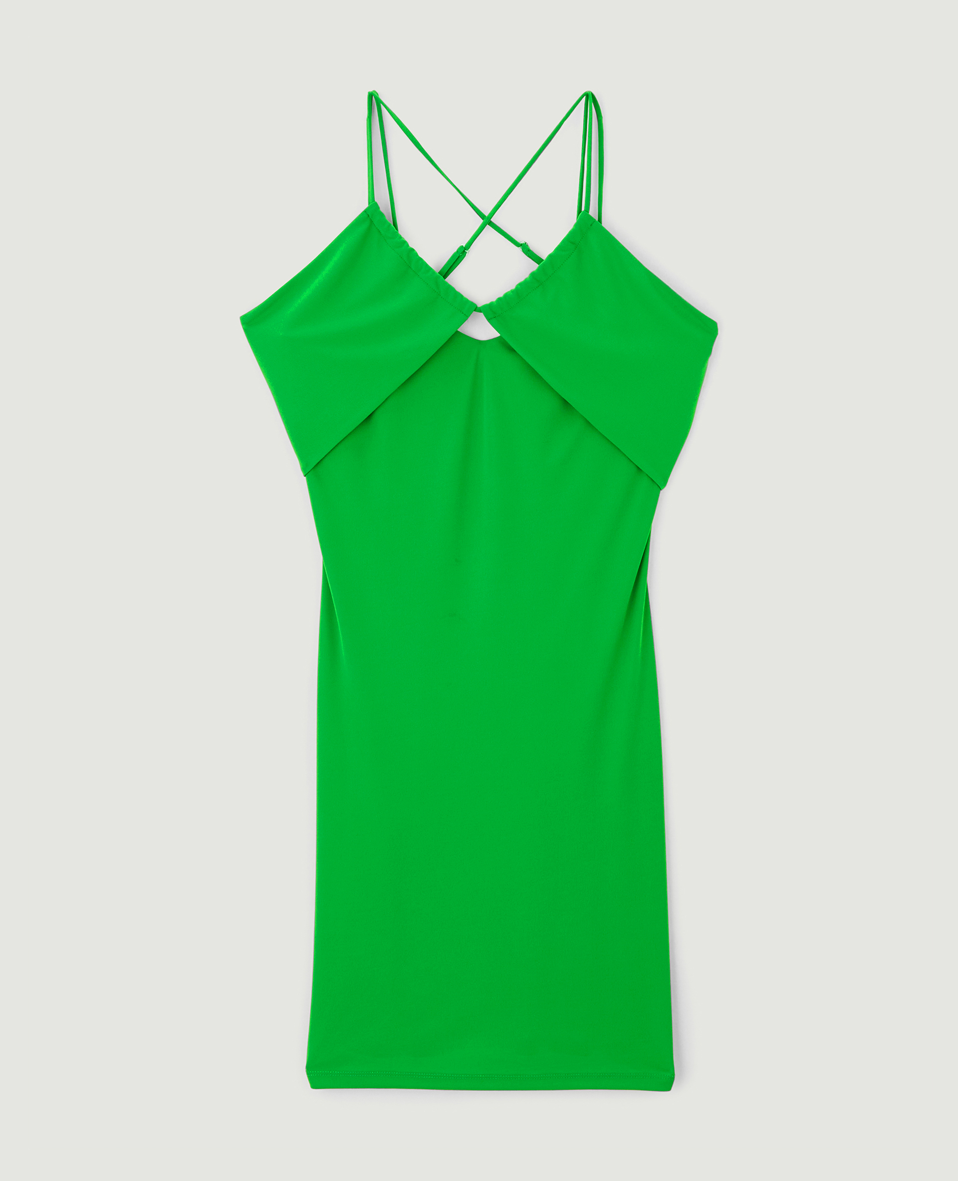 Robe courte avec doubles bretelles vert - Pimkie