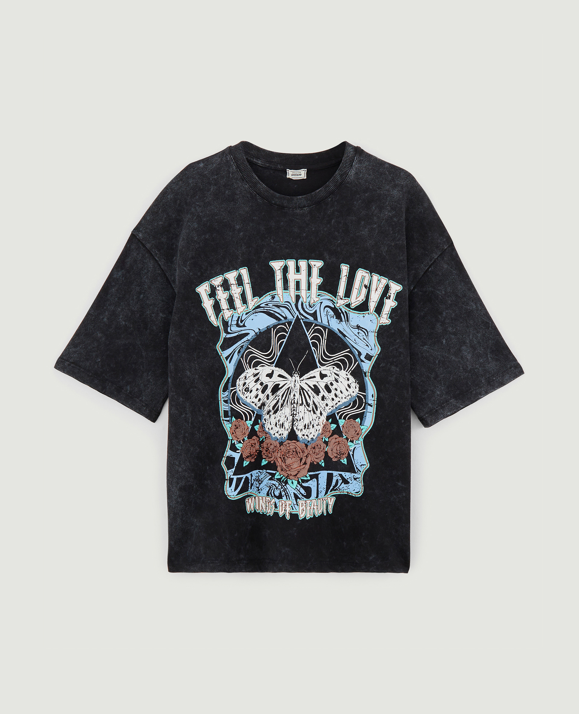 T-shirt imprimé oversize noir - Pimkie