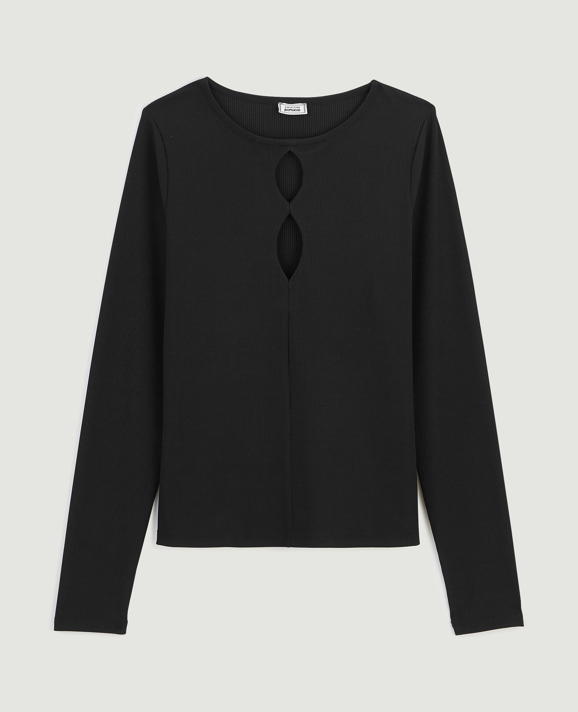 Top maille côtelée avec découpes noir - Pimkie