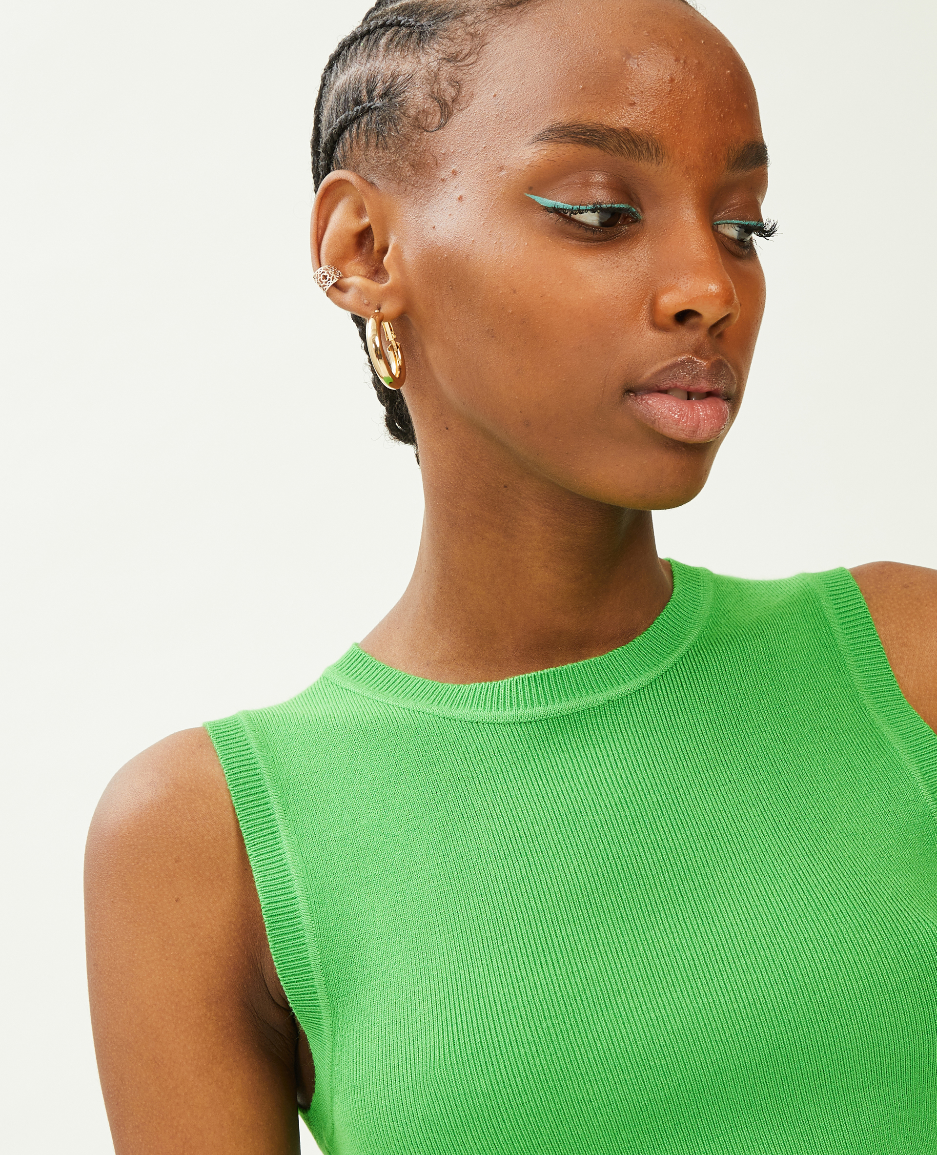 Débardeur court en maille vert - Pimkie