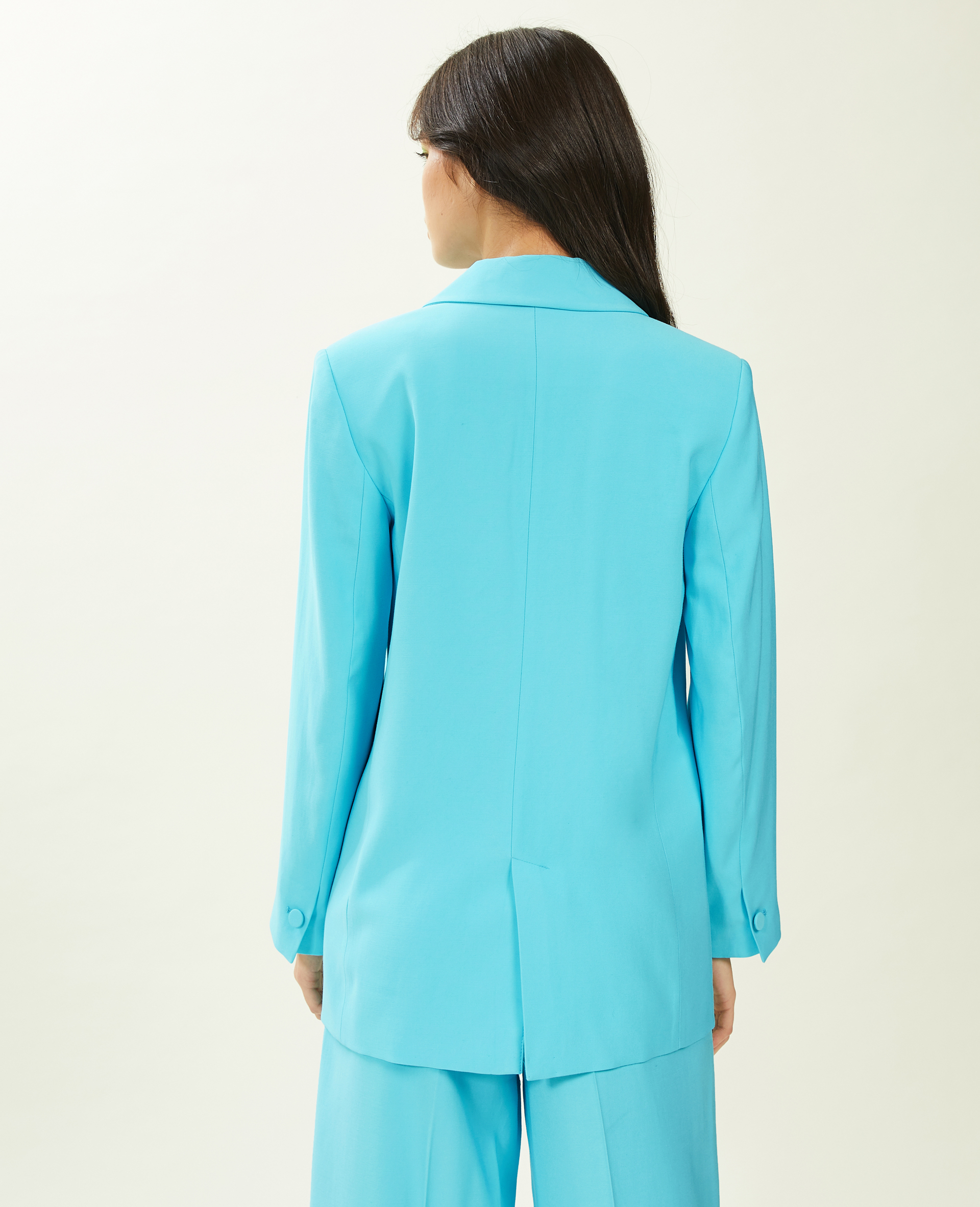 Veste blazer oversize en toile fluide vert - Pimkie
