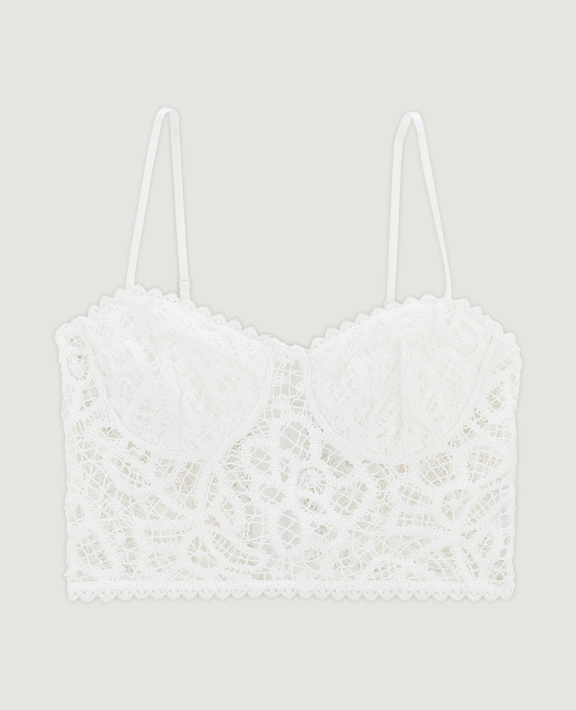 Brassière balconnet en dentelle crochet blanc - Pimkie