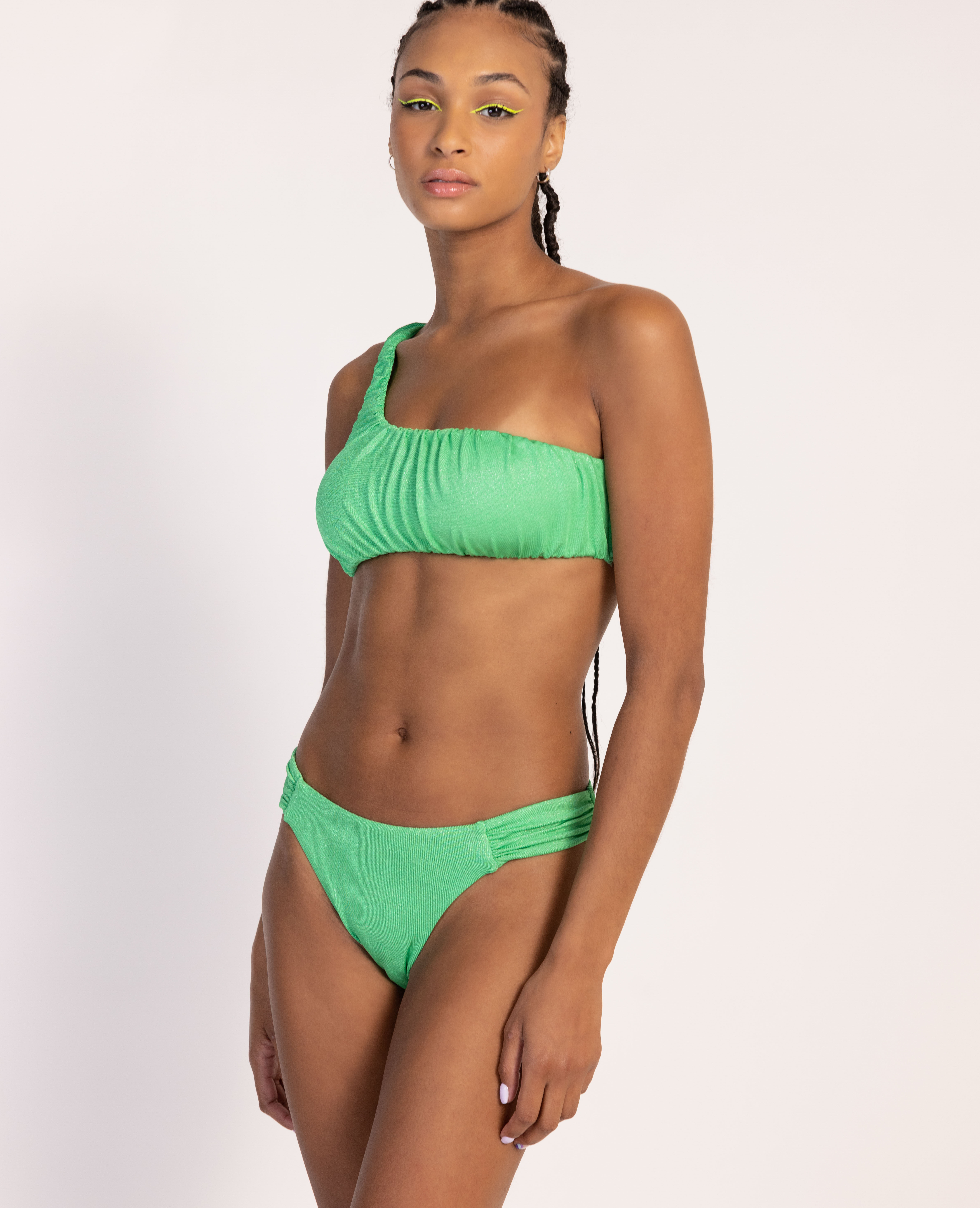 Haut de maillot bandeau asymétrique vert - Pimkie