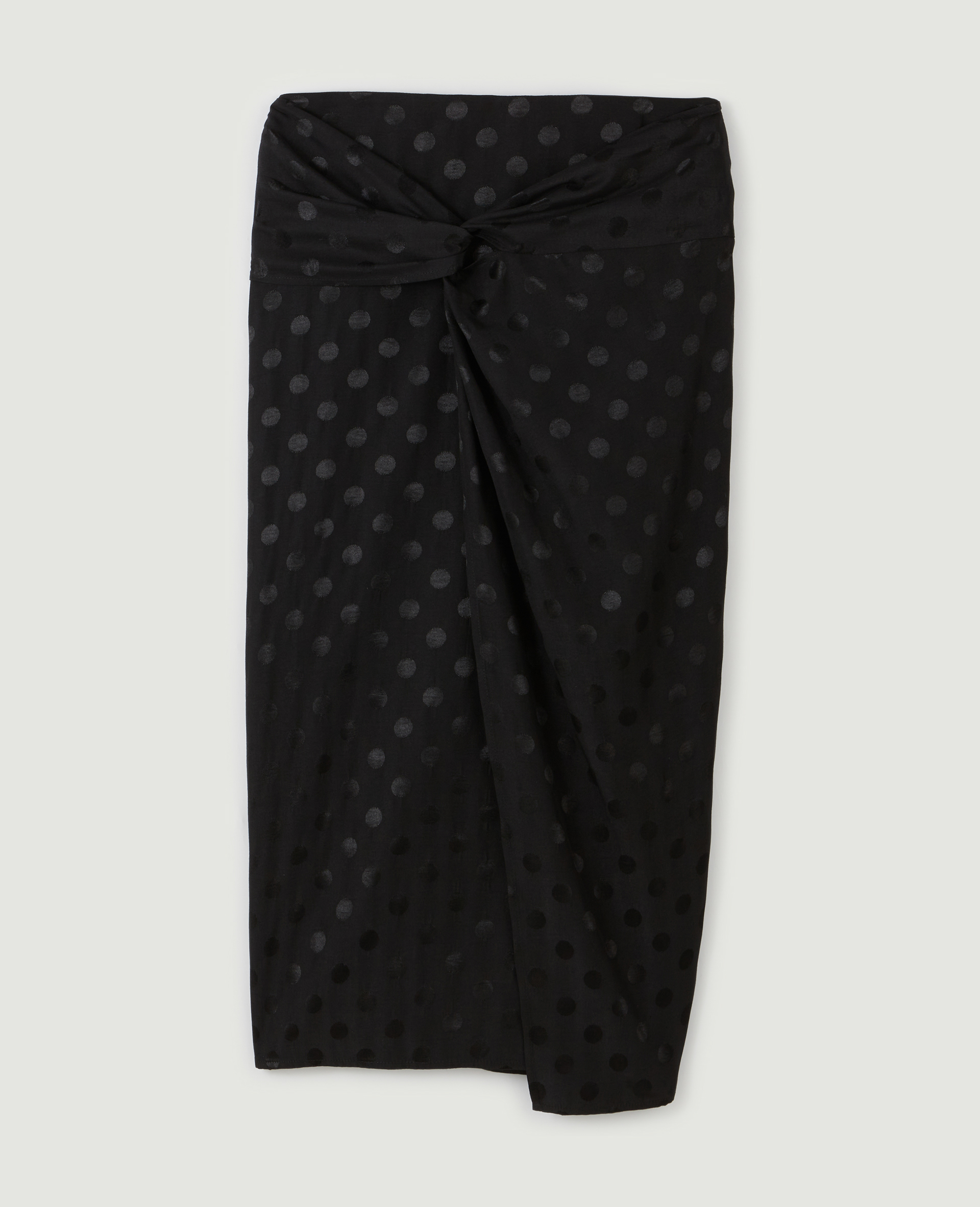 Jupe midi effet portefeuille noir - Pimkie