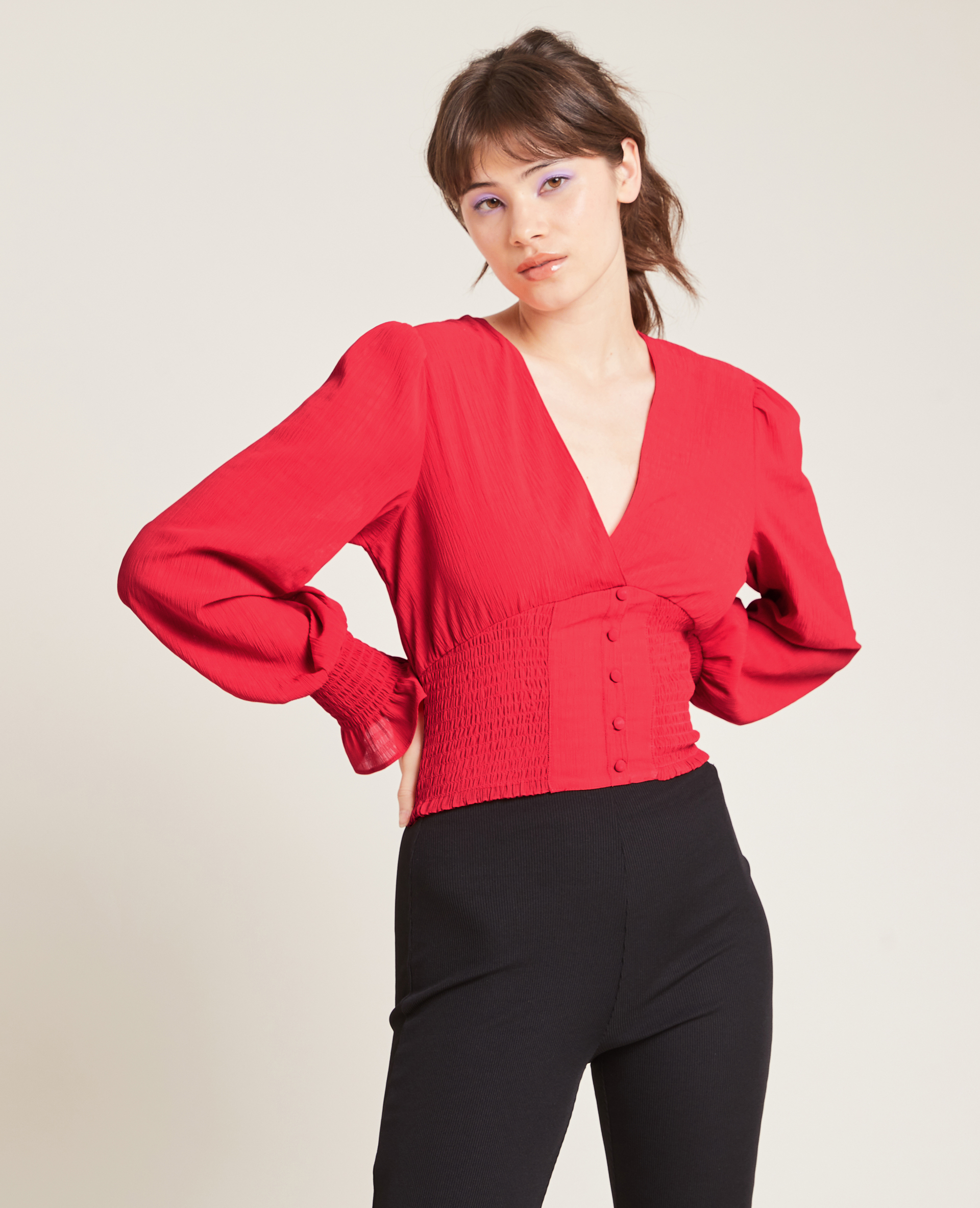 Blouse courte rouge - Pimkie