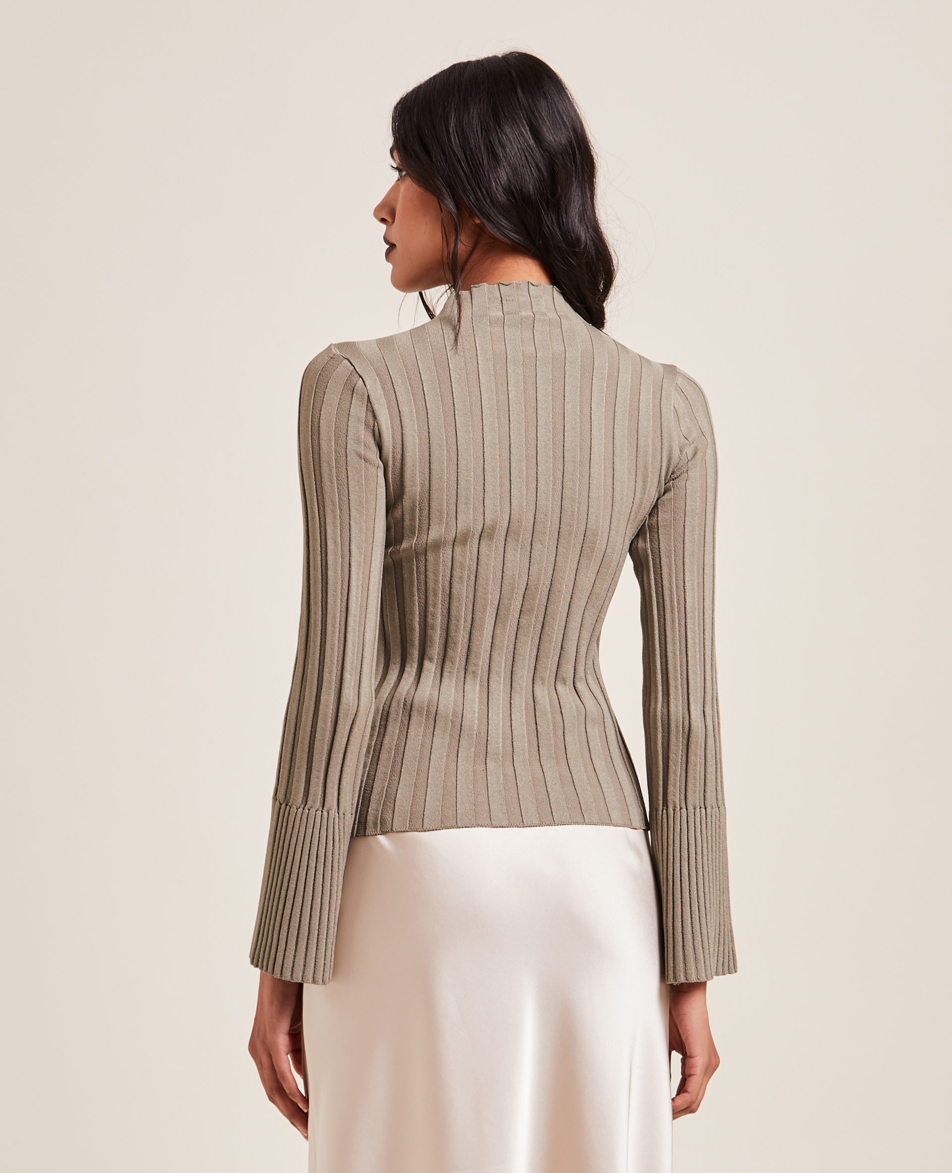 Pull fin en maille côtelée taupe - Pimkie