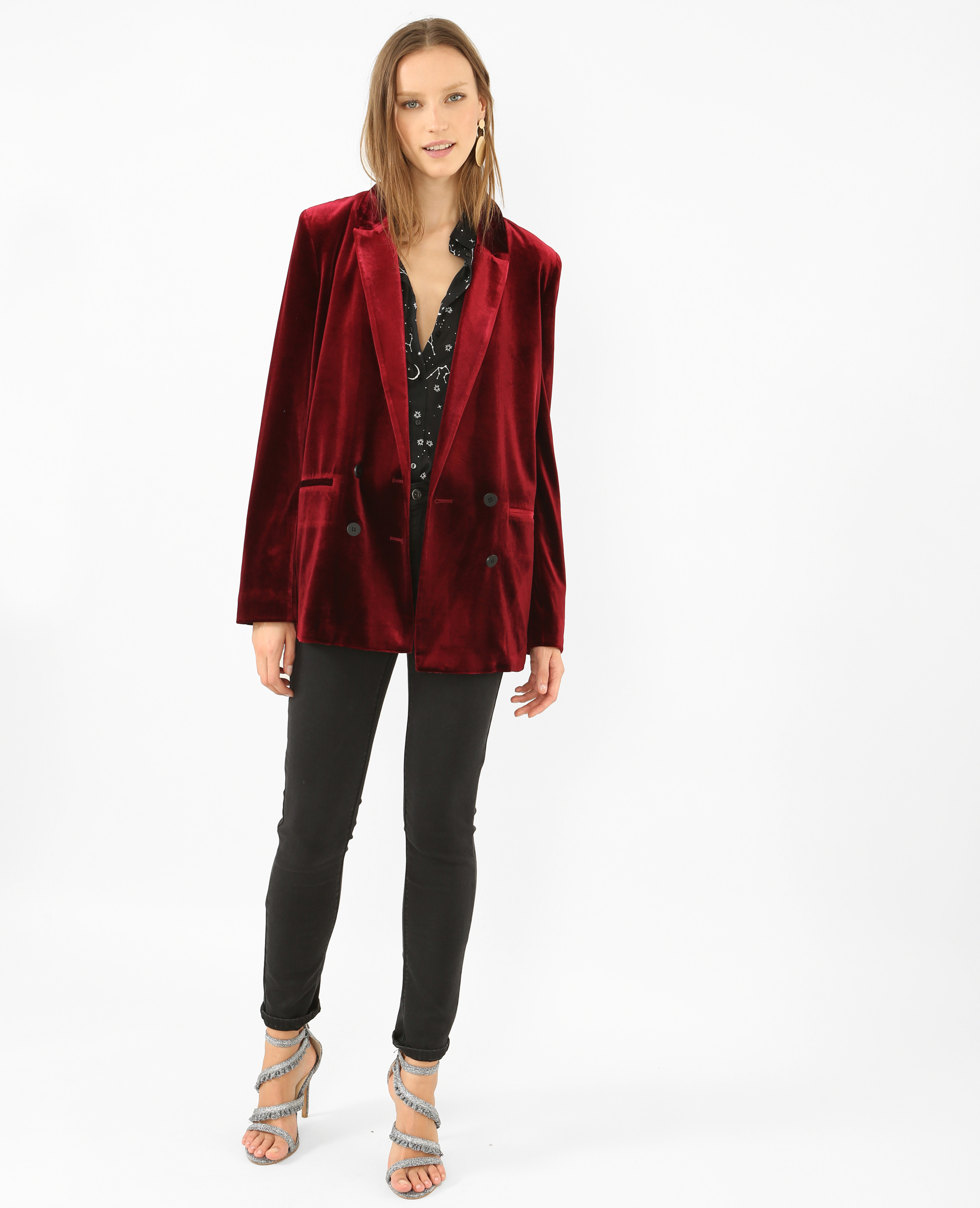 Blazer velours bordeaux - Pimkie