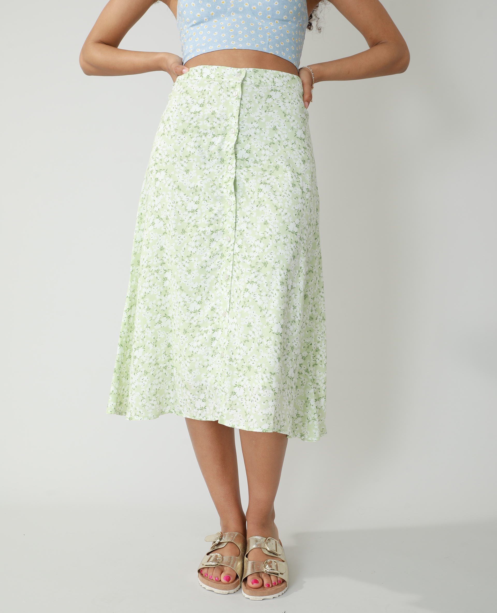 Jupe fleurie midi sales