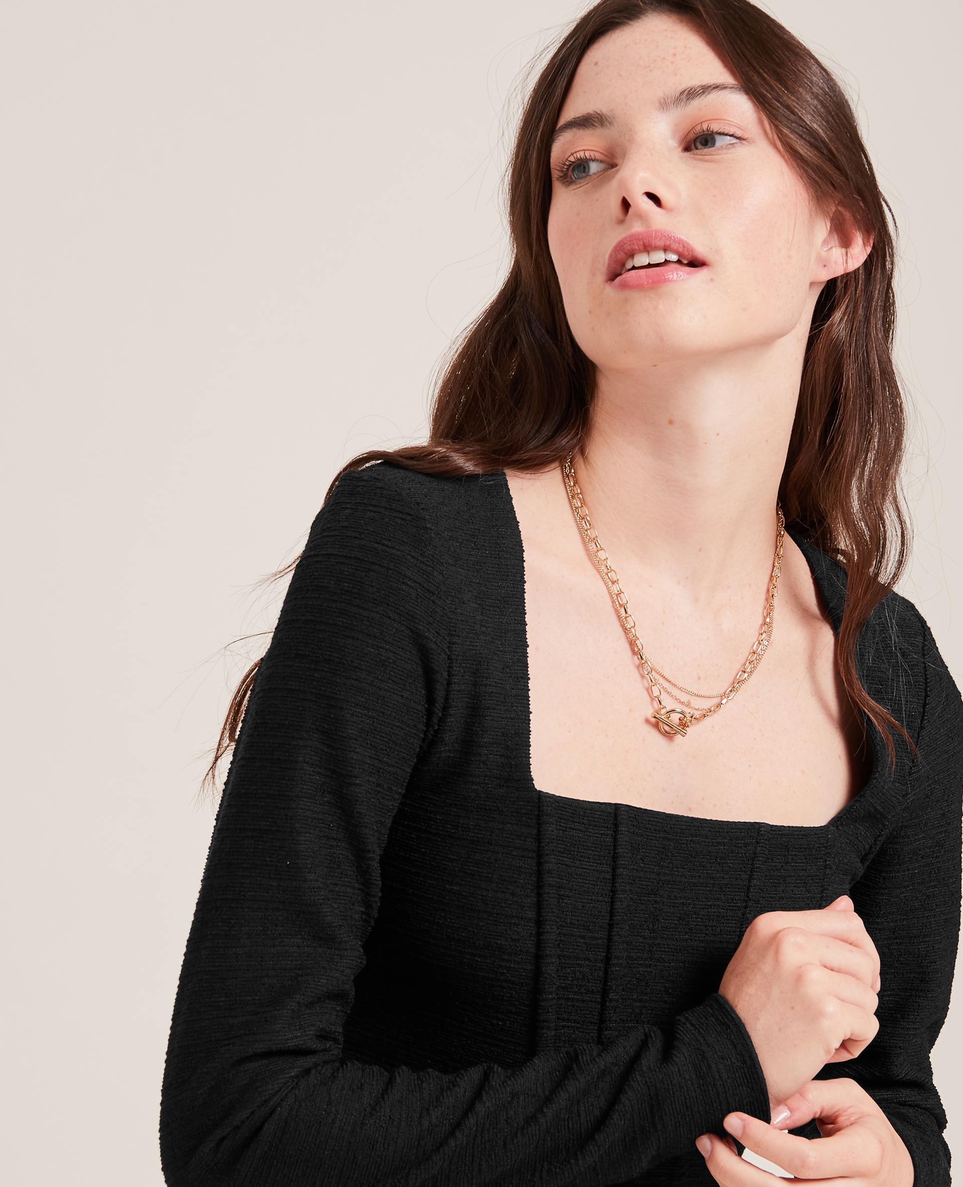 Top court effet corset noir - Pimkie