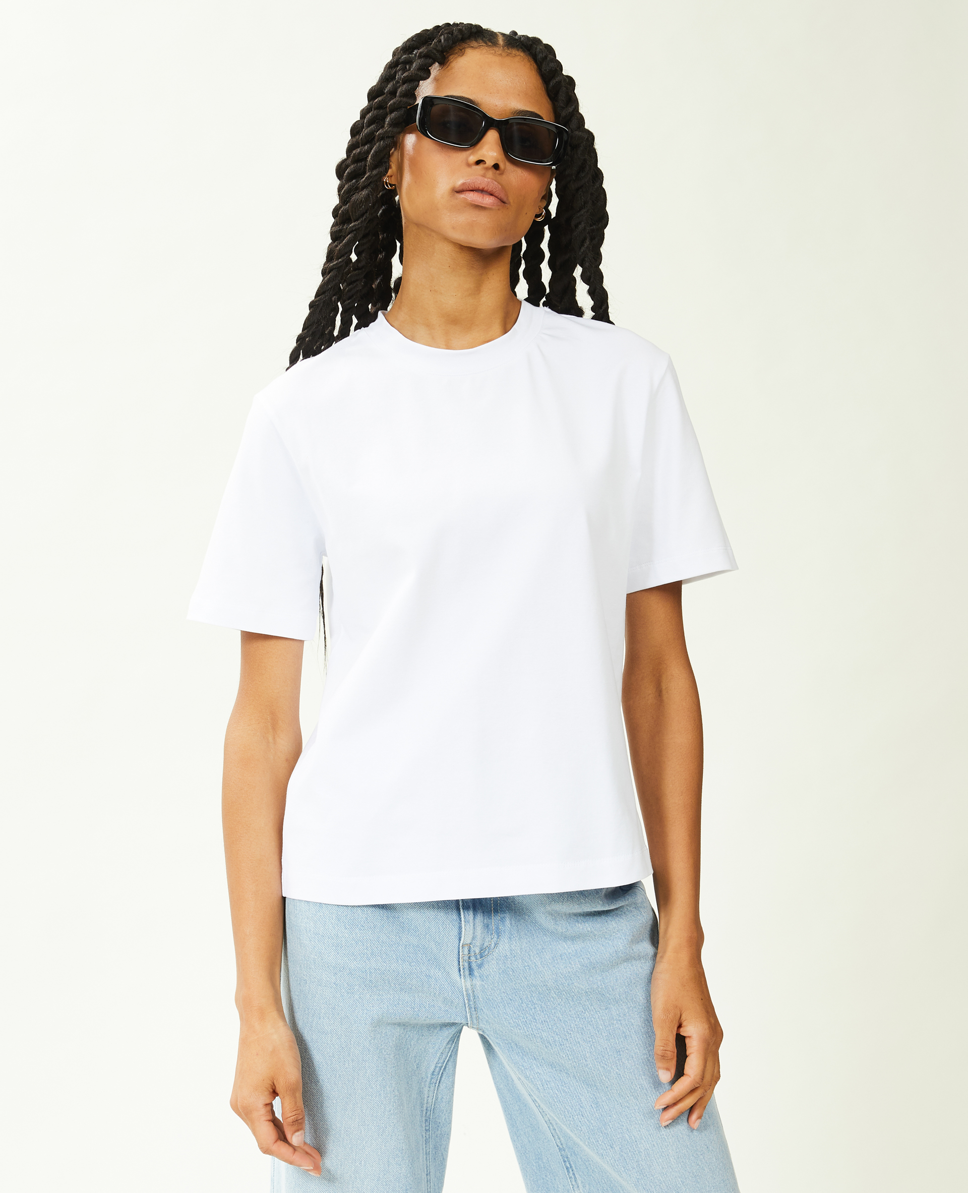 T-shirt manches courtes coton épais blanc - Pimkie